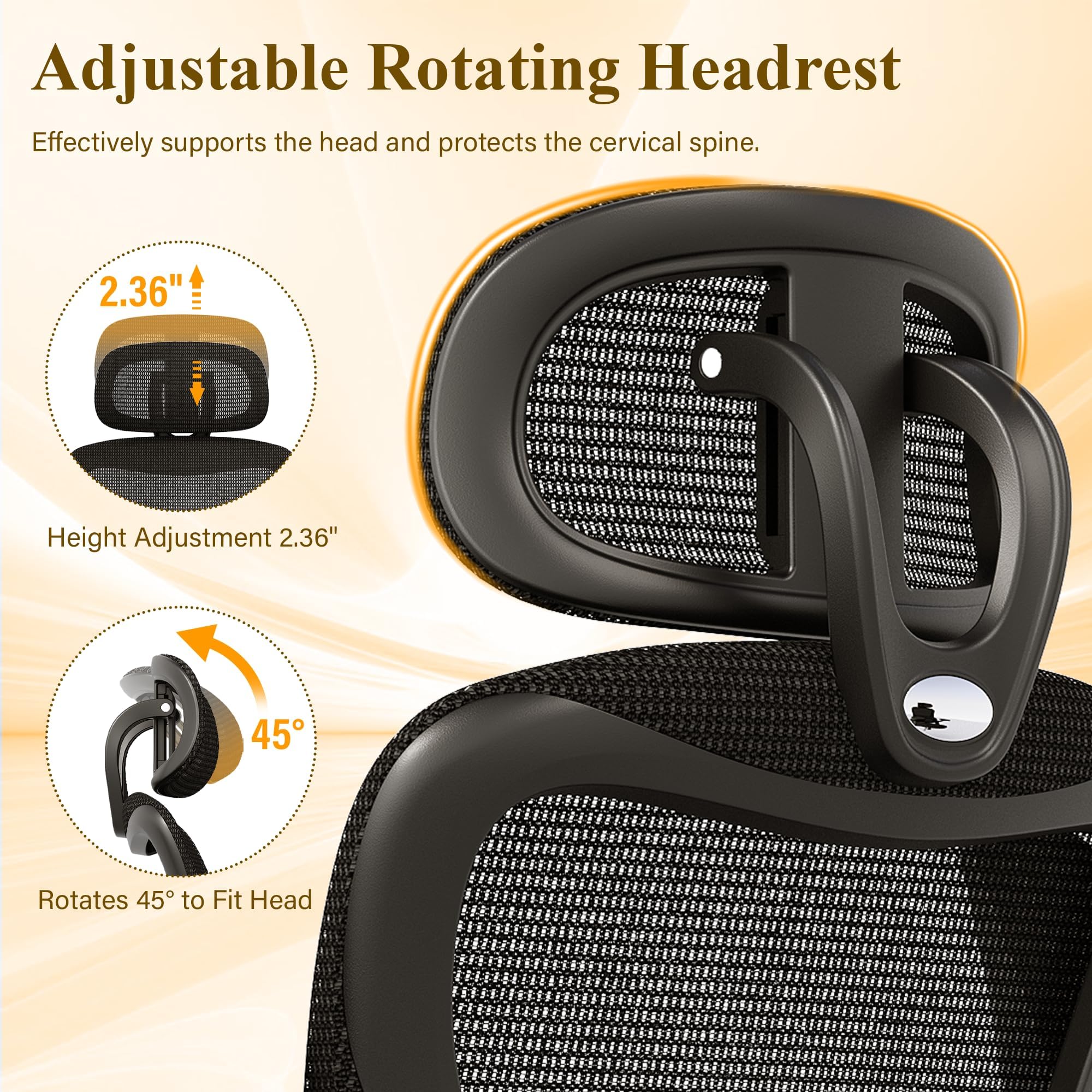Premium Ergonomic Office Chair - High Back Mesh Computer Gaming Chair with Adjustable Lumbar Support, Flip-Up Arms & Headrest | BIFMA Certified for Home Office, Gaming & Workspaces | Tilt Function, Wide Seat Cushion & Smooth Swivel Wheels for All-Day Comfort