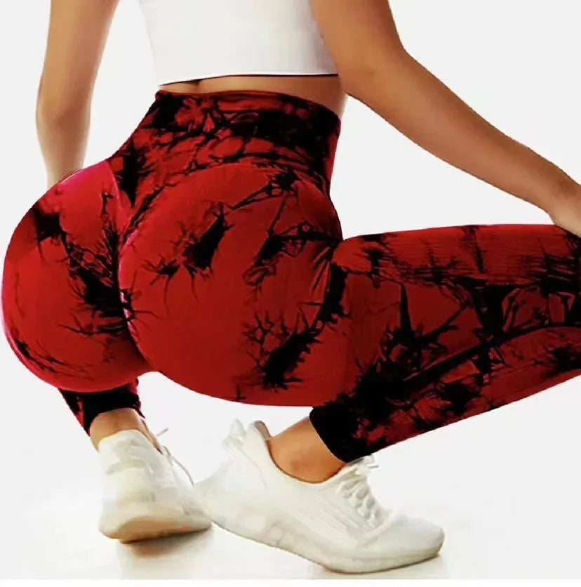 Women's High Waisted Yoga Leggings - Sexy Tie Dye Gym Tights for Fitness, Push Up & Workout - Comfortable Athletic Pants for Running, Yoga & Daily Wear