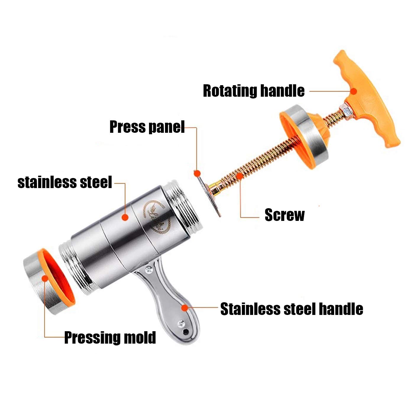 Stainless Steel Manual Pasta Maker Machine with 7 Interchangeable Molds - Hand Crank Noodle Press for Homemade Pasta, Ravioli & Dumplings - Perfect for Italian Cuisine, Family Cooking & Restaurant Use