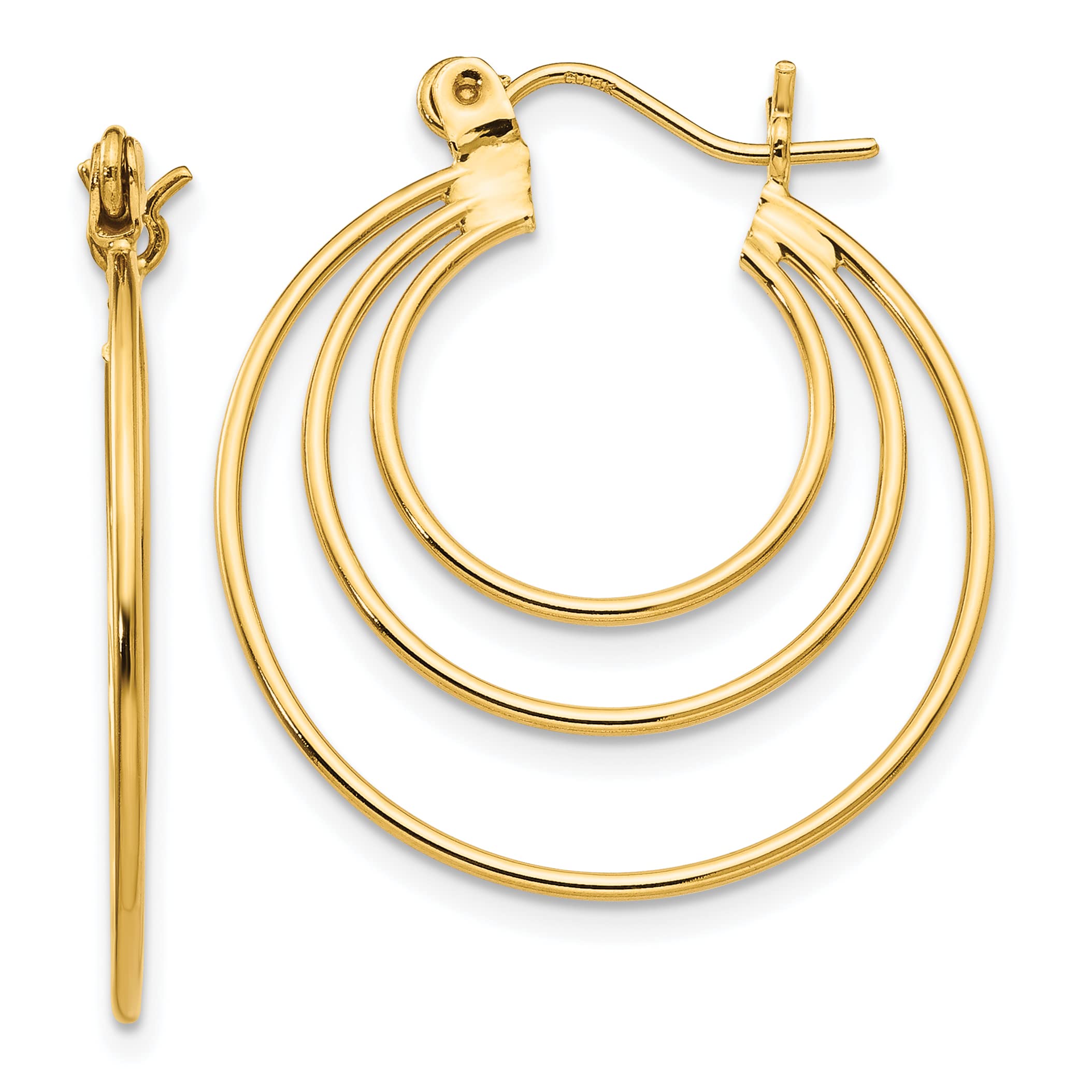 14K Solid Yellow Gold Circle Hoop Earrings for Women - Small & Medium Round Hoops - Perfect for Everyday Wear, Gifts & Special Occasions