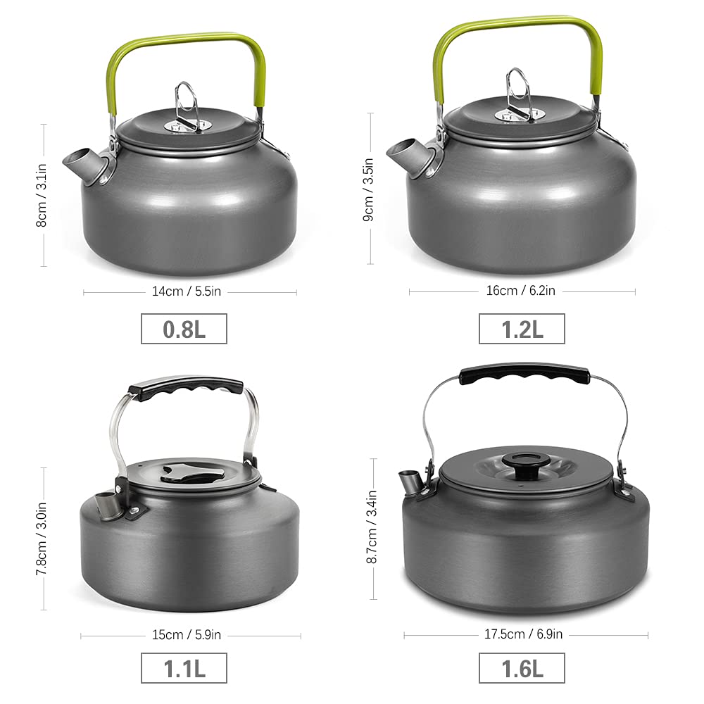 Doorslay 1.2L Camping Kettle - Stainless Steel Tea & Coffee Pot with Heat-Resistant Handle & Carry Bag - Perfect for Outdoor Adventures, Hiking, Picnics & RV Trips