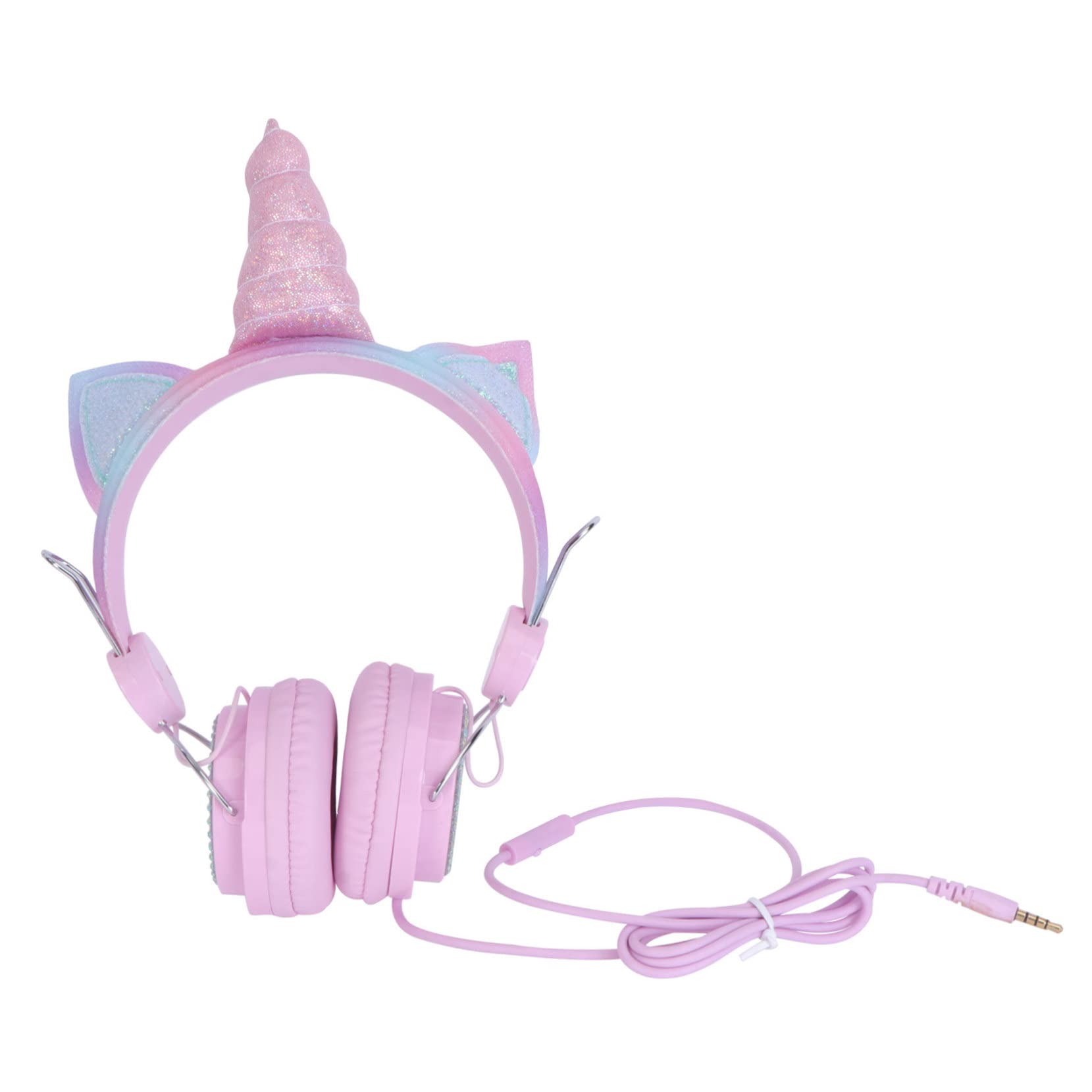 **Hemobllo Unicorn Cat Ear Headphones for Kids - Wired Over-Ear Headset with Microphone, Surround Sound & Metal Design - Perfect for Toddlers, Gaming & Music Listening**