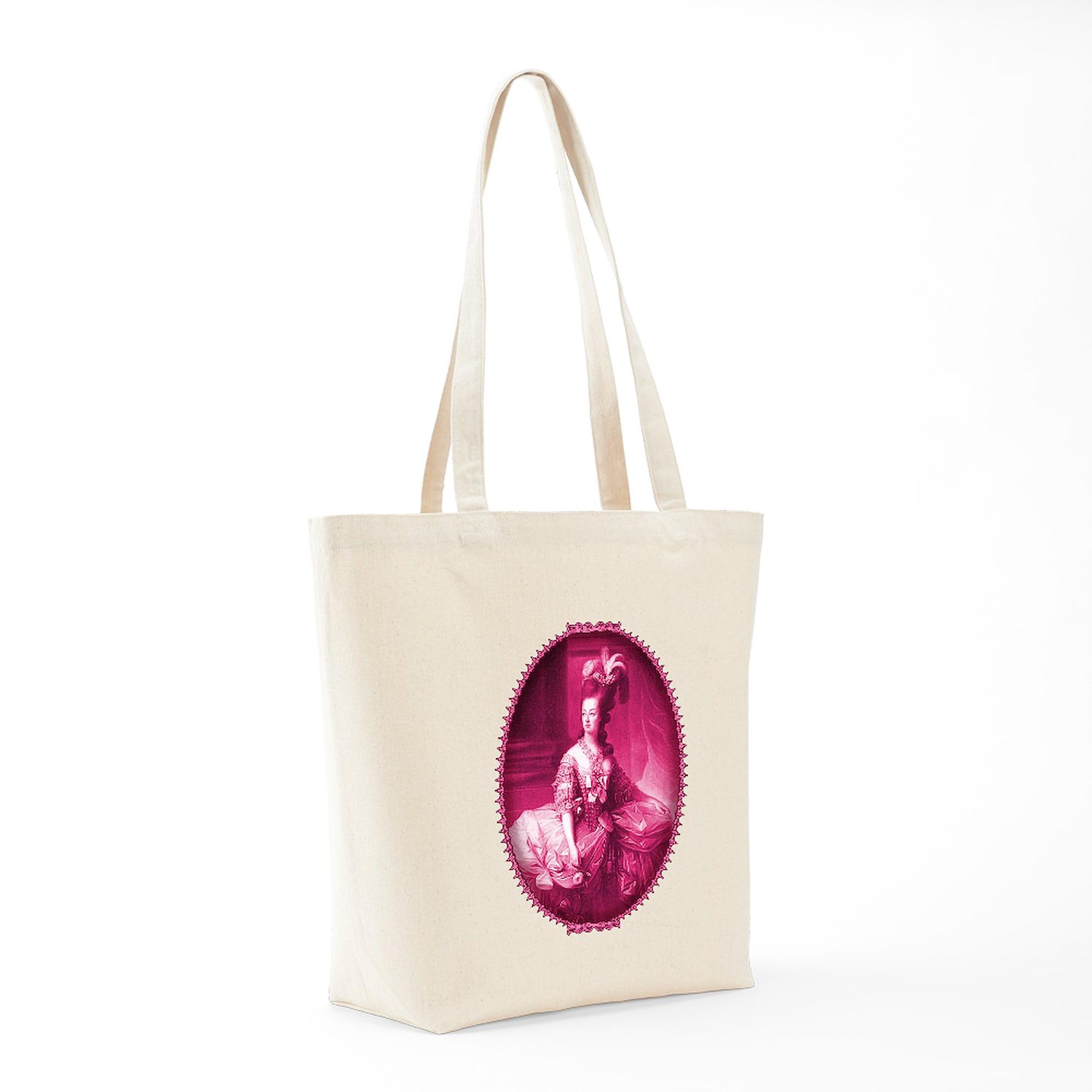Marie Antoinette Pink Portrait Tote Bag - Natural Canvas Reusable Shopping Bag for Groceries, Beach & Daily Use