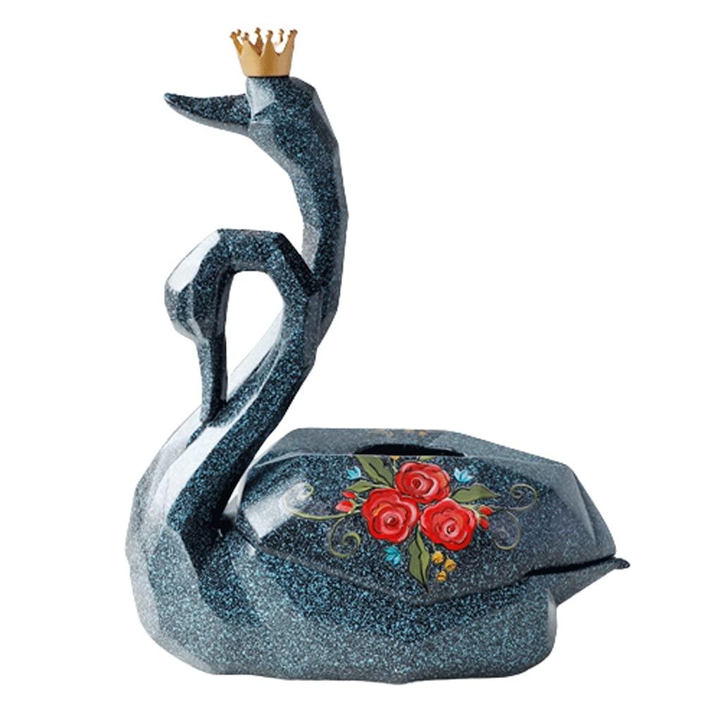 Elegant Swan-Shaped Resin Tissue Box Holder - Creative Animal Design Desktop Paper Storage Container with Cover - Perfect for Bathroom, Living Room, and Office Decor