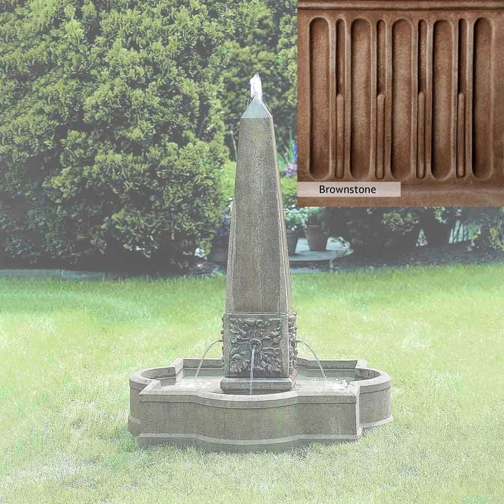 Campania International Palazzo Obelisk Fountain - Outdoor Garden Water Fountain for Patio, Yard, and Landscape Decor - Classic Italian Design with LED Lights