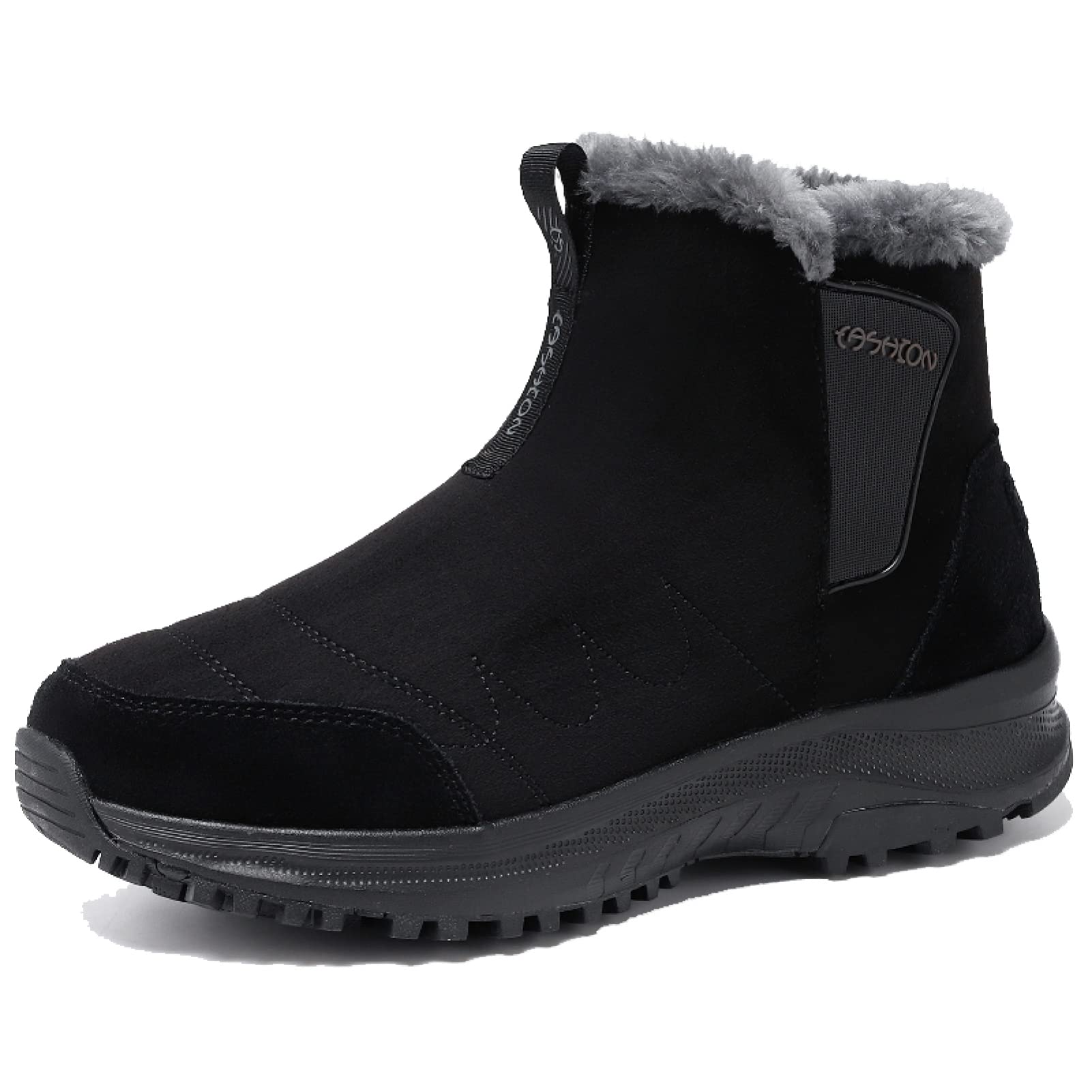Women's Waterproof Winter Hiking Snow Boots - Warm Fur Lined Slip On Ankle Boots for Women - Non Slip Durable Outdoor Walking Shoes for Cold Weather, Snowy Trails & Casual Winter Fashion