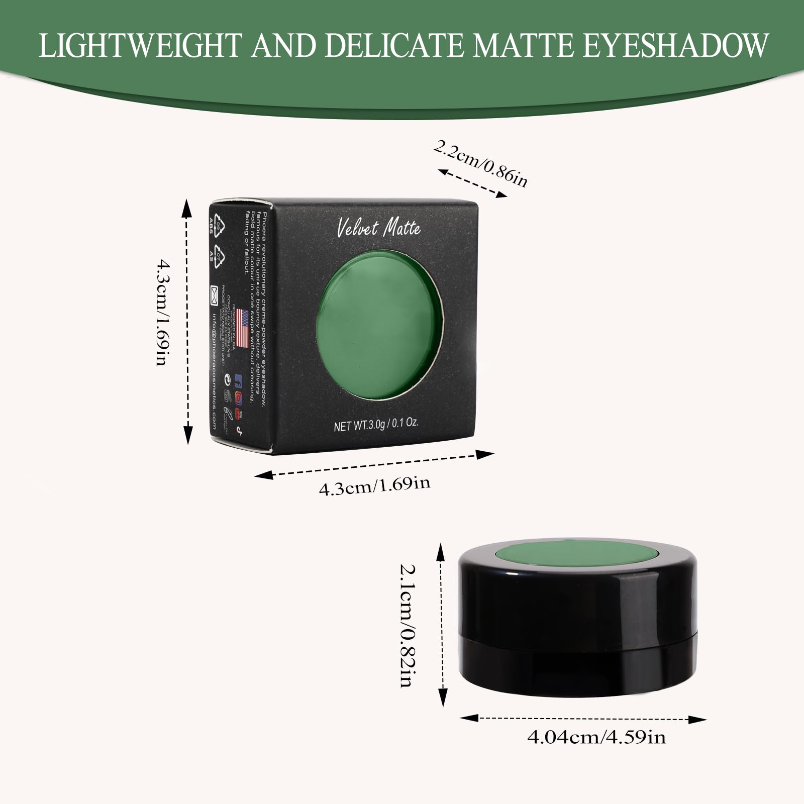 Single Green Pressed Powder Matte Eyeshadow Palette - Highly Pigmented, Blendable & Long Lasting Makeup for Halloween, Cosplay & Face/Body Paint | Perfect for Costume Parties, Theatrical Performances & Creative Makeup Looks