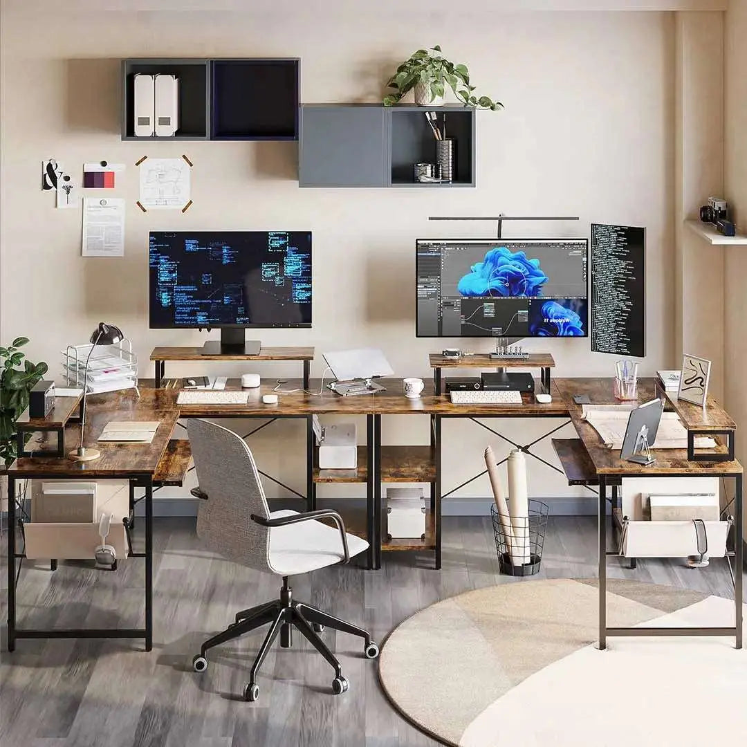 Bestier L-Shaped Computer Desk with Keyboard Tray - Ergonomic Home Office Desk for Gaming & Work - Perfect for Small Spaces & Corner Setups
