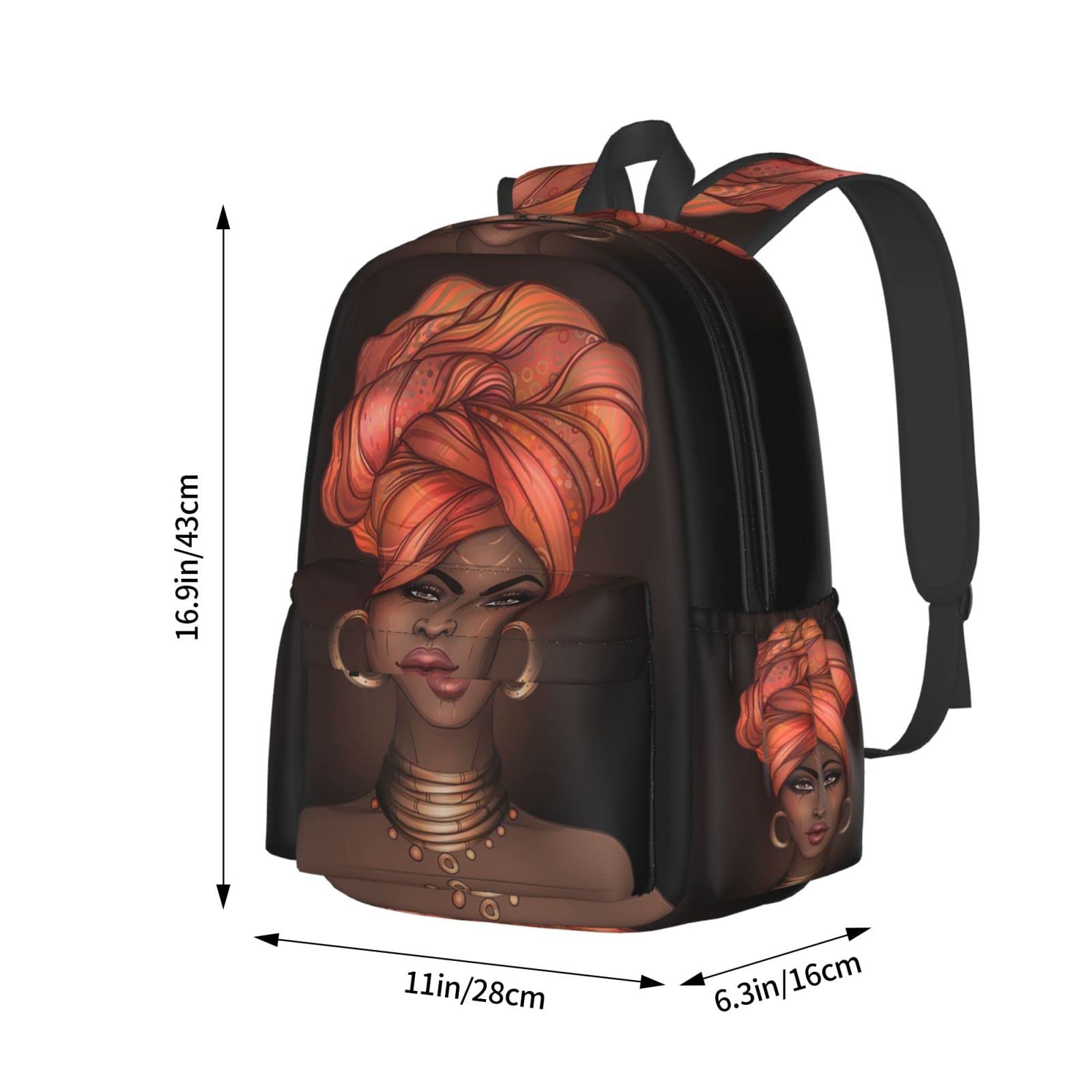 KiuLoam 17 Inch Elegant African Print Laptop Backpack for Women - Stylish School Bookbag, Shoulder Bag & Casual Daypack - Perfect for Work, Travel & College Campus Use