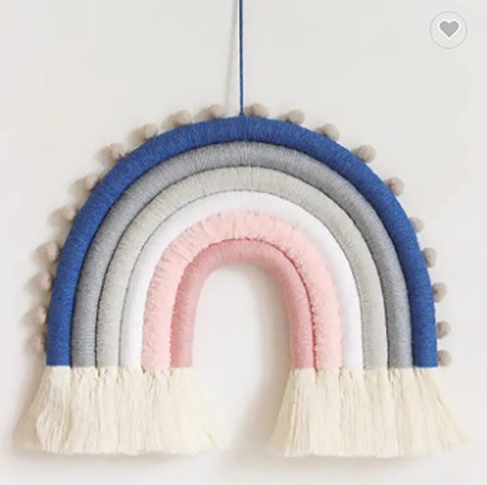 Boho Rainbow Macrame Wall Hanging - Handmade Bohemian Nursery Decor for Baby Room, Baby Shower, Kids Bedroom - Perfect for Gender Neutral Nursery, Wall Art & Boho Home Decor