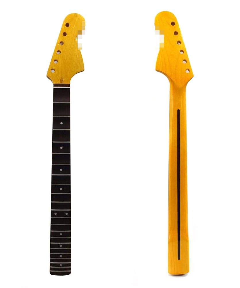 Premium Maple Electric Guitar Neck with Scalloped Rosewood Fretboard - 22 Frets, 25.5
