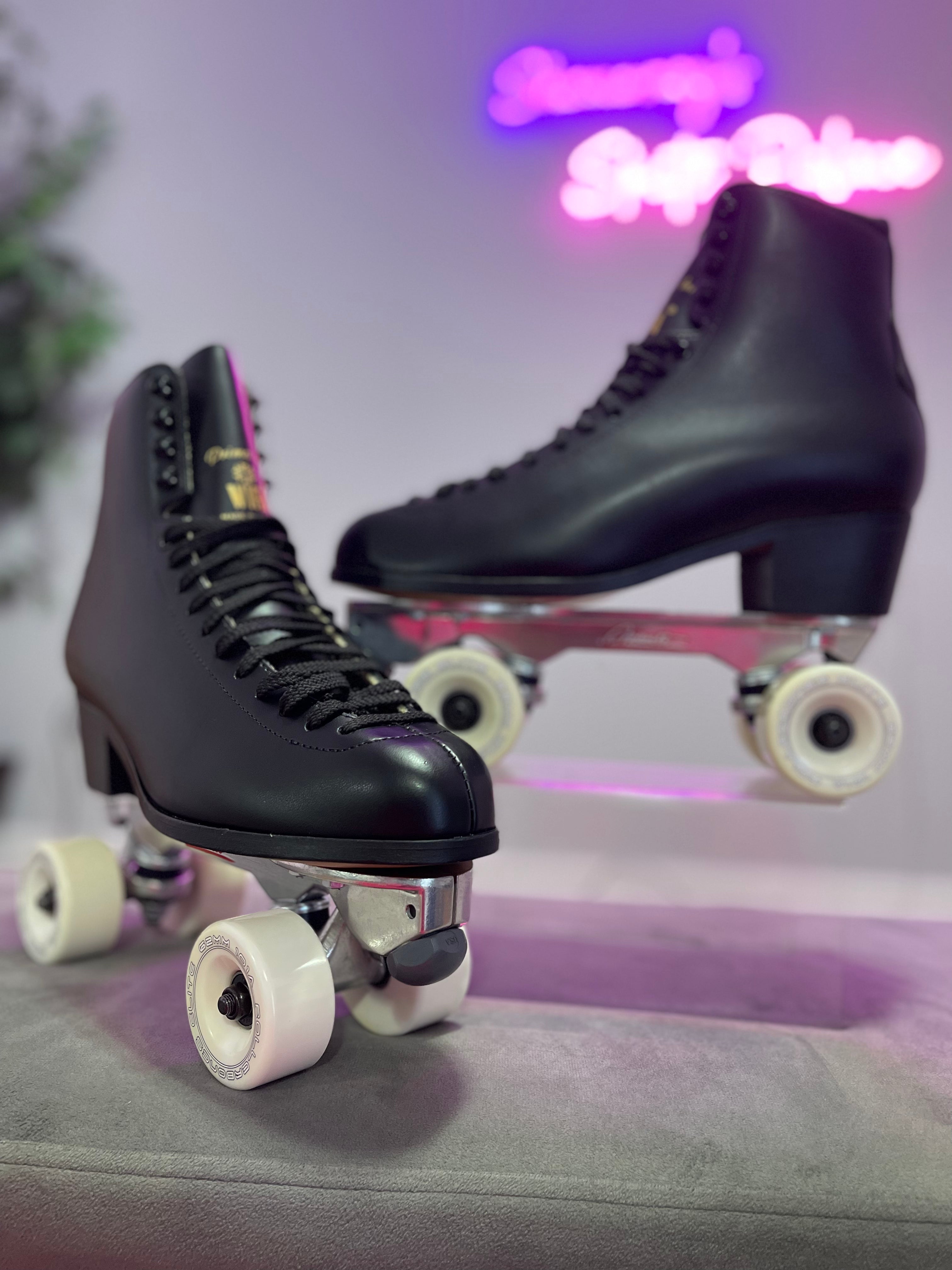 WIFA Black All Leather Prima Intermediate Figure Skating Boots – Premium Quality for Competitive Skaters – Perfect for Ice Shows, Training & Performances