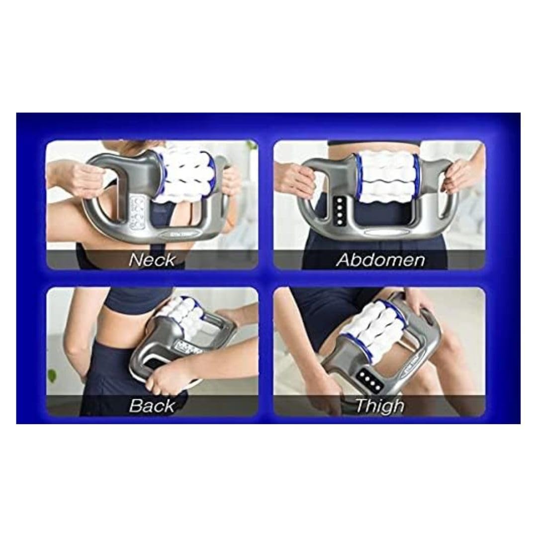 Electric Body Massager for Pain Relief - Grey & Blue - Portable Muscle Relaxation for Back, Neck, Shoulders & Legs - Perfect for Home, Office & Travel Use