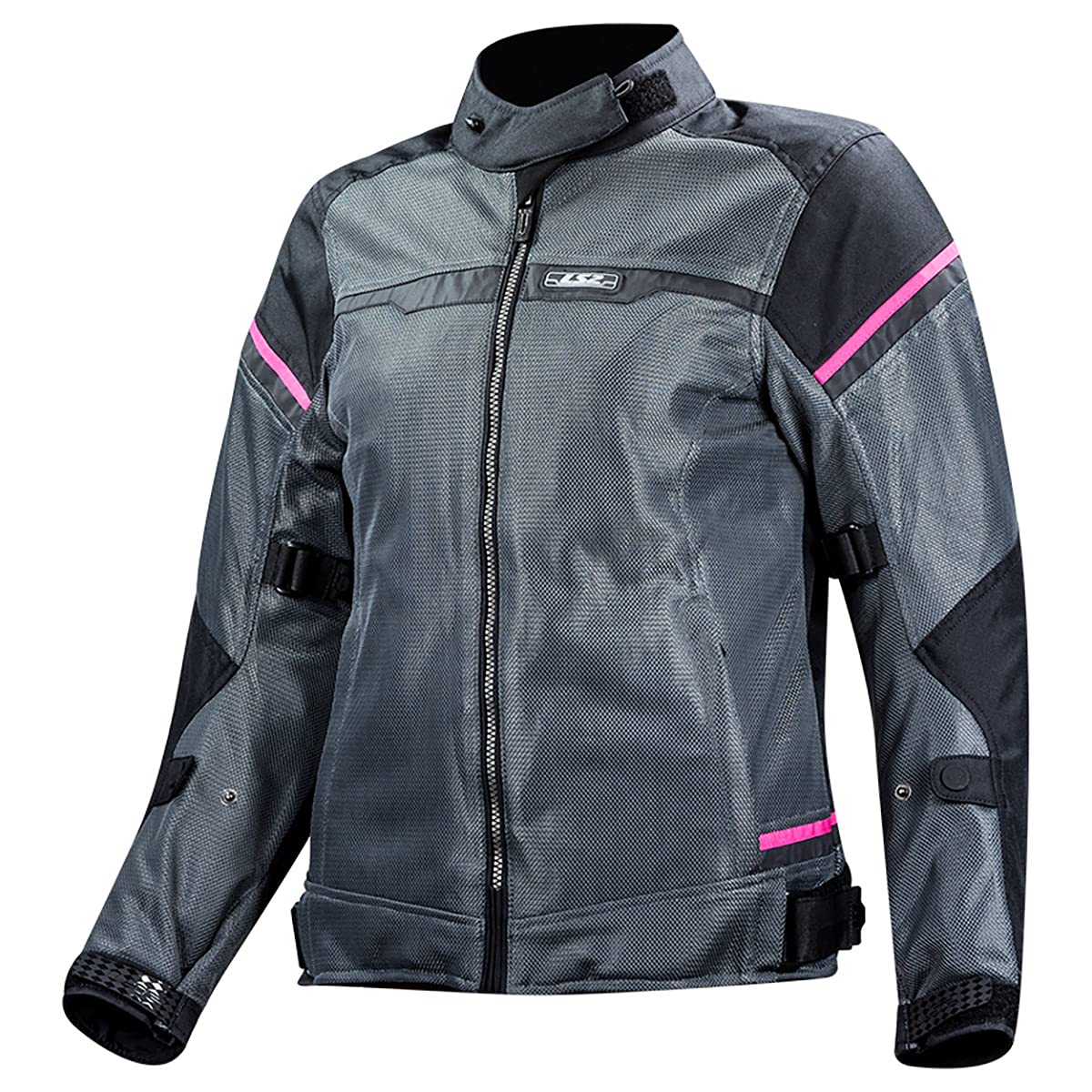 LS2 Riva Women's Motorcycle Jacket - Black, Dark Gray, Pink (Small) | Waterproof & Breathable Riding Gear for Commuting & Adventure