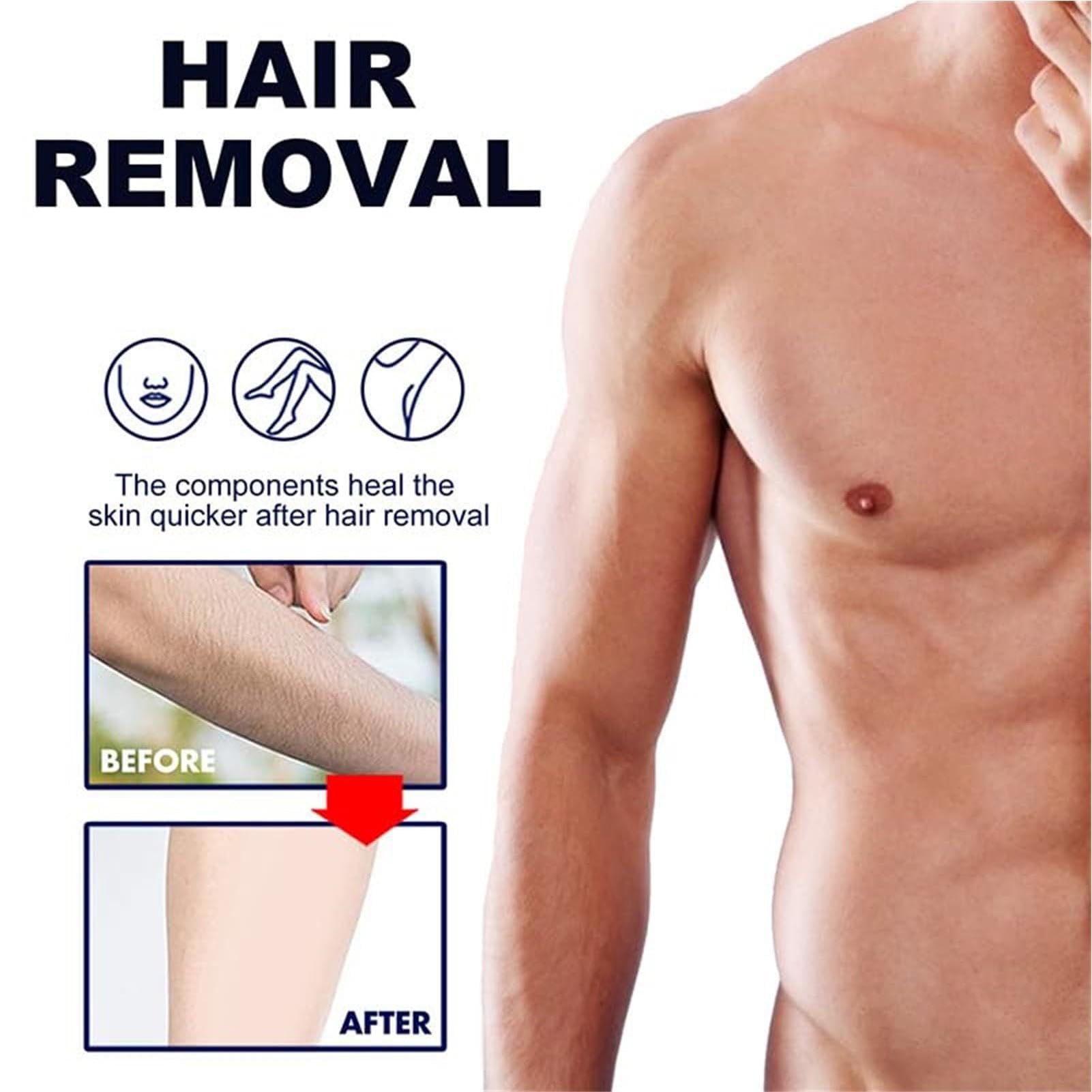 Hairslayer Body Hair Removal Powder Kit - Painless & Instant Hair Removal for Smooth Skin | Includes Glove & Brush | Gentle Skin Care for Men & Women | Perfect for Legs, Arms, Bikini Area & Full Body Hair Removal