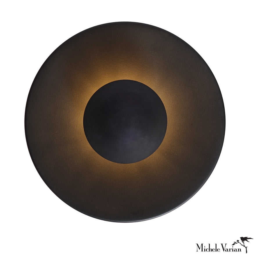 8 Inch Black Discus Flush Mount Wall Sconce Light Fixture - Perfect for Bedroom, Hallway & Entryway Lighting