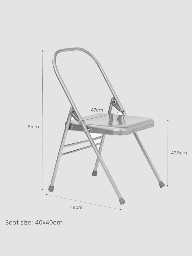 Foldable Yoga Chair for Home & Studio - No Front Bar Design for Comfort - Perfect for Meditation, Stretching & Relaxation