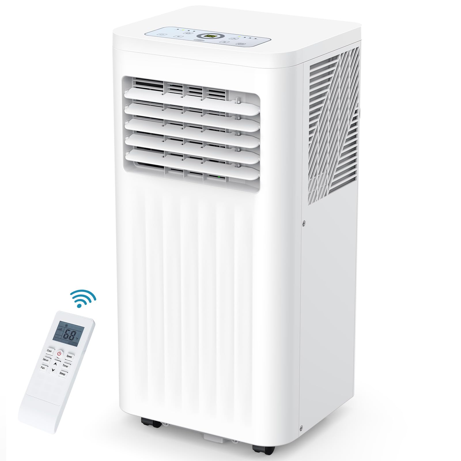 Joy Pebble 8000 BTU Portable Air Conditioner - Cooling, Fan & Dehumidifier for Rooms Up to 350 Sq.Ft | Ultra Quiet ≤55dB with Sleep Mode, 24H Timer, Digital Display & Remote Control | Perfect for Bedrooms, Home Offices & Small Apartments