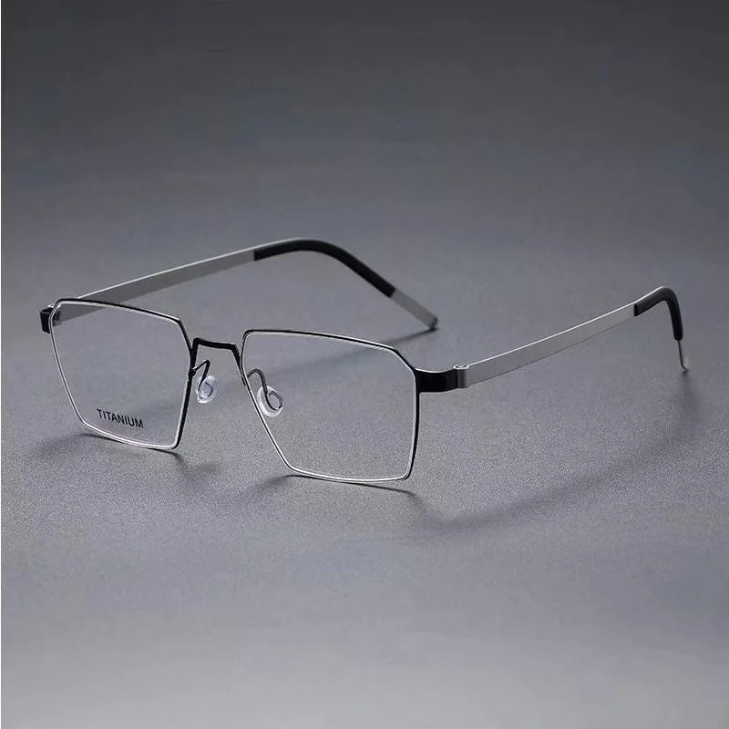 Aimee Women's Full Rim Square Screwless Titanium Eyeglasses Frame 49628 - Lightweight & Durable for Work, Reading & Fashion