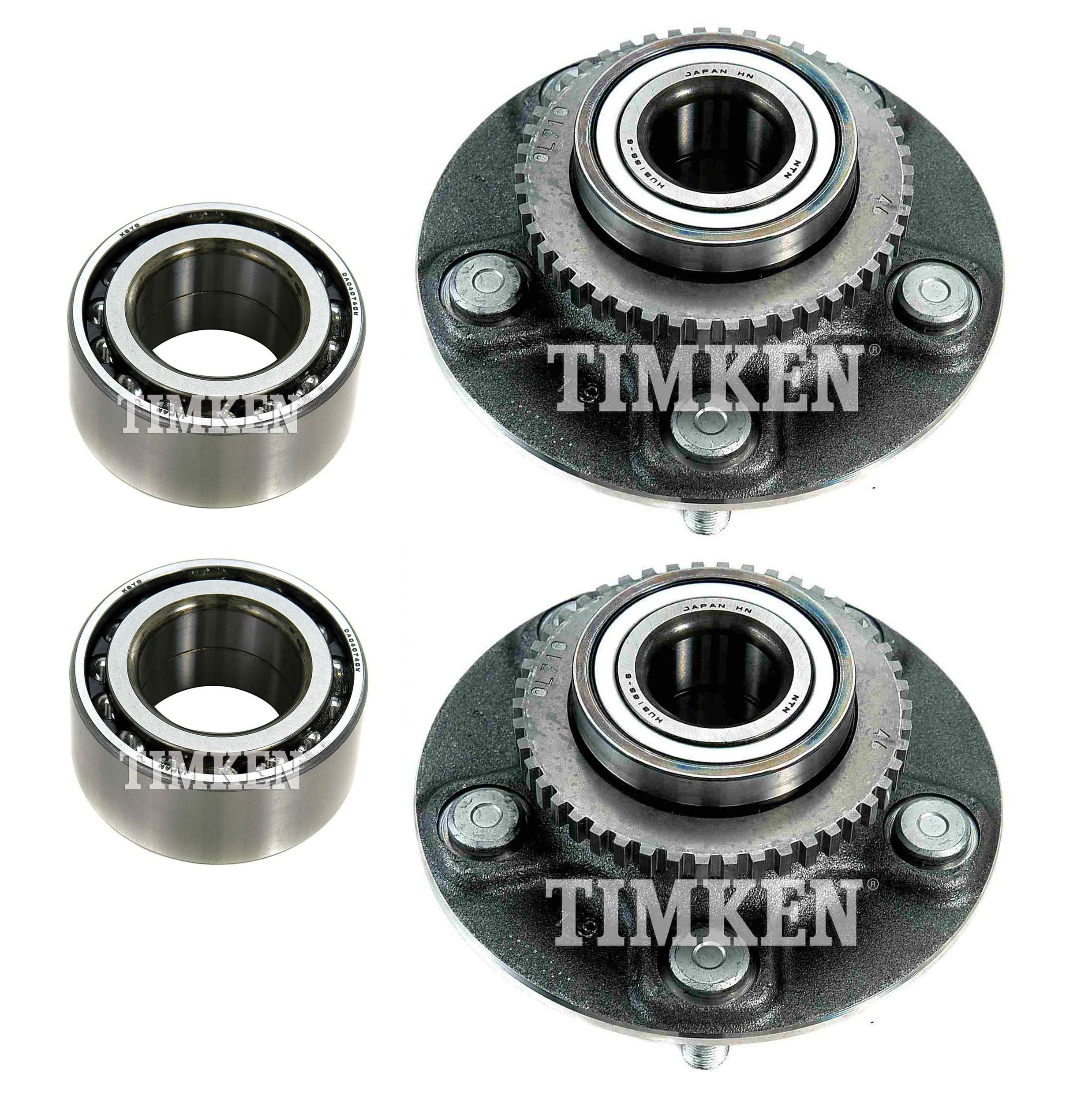 Timken Front & Rear Wheel Bearings & Hubs Kit for Nissan Maxima FWD 4-Wheel ABS - Complete Replacement Set for Smooth & Safe Driving | Perfect for DIY Repairs & Professional Mechanics