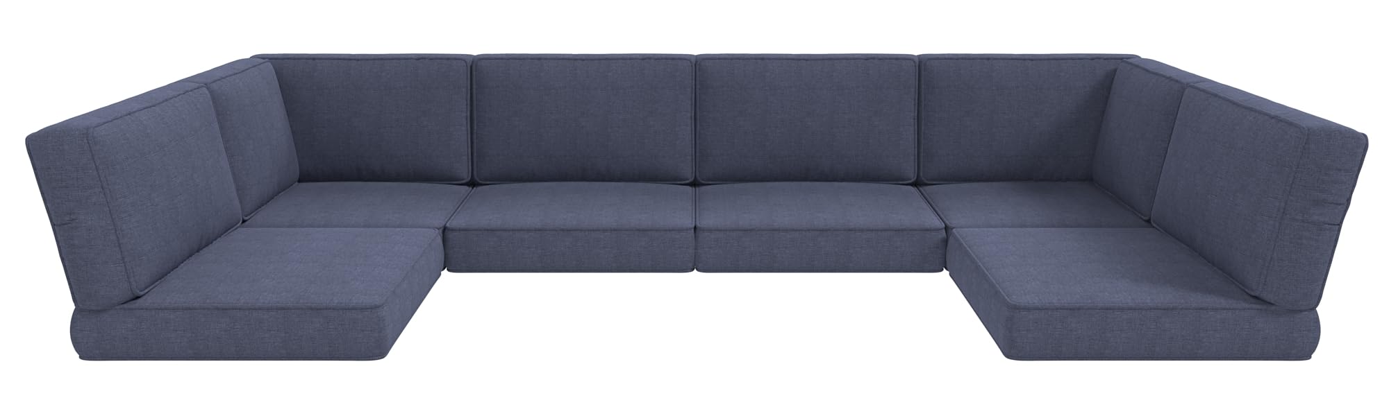 LayinSun 14-Piece Outdoor Furniture Replacement Cushions Set for 6-Seat Patio Rattan Wicker Sectional Sofa - Waterproof & UV Resistant Cushions for Backyard, Poolside, and Garden Conversation Sets