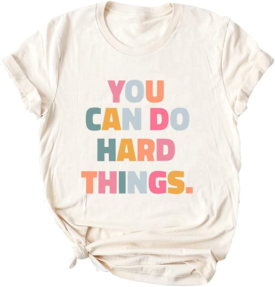 You Can Do Hard Things Inspirational T-Shirt for Women - Motivational Teacher Gift, Comfortable Short Sleeve Shirt - Perfect for Classroom, Teacher Appreciation & Everyday Wear
