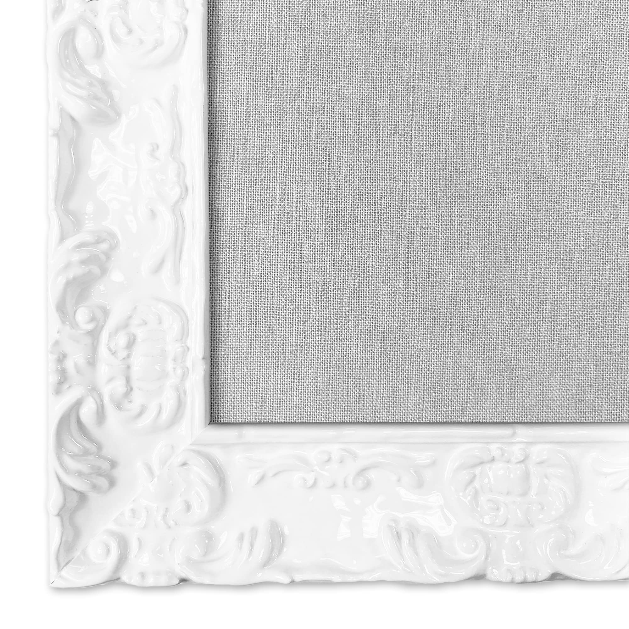 Handcrafted Gray Fabric Bulletin Board with Glam Frame - 16x20 Inches, Pure White | Perfect for Home Office, Classroom & Creative Workspace Décor