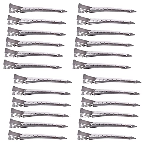 24 Packs Duck Bill Hair Clips - 3.5 Inch Rustproof Metal Alligator Clips for Hair Styling, Sectioning & Coloring | Perfect for Salon, DIY Haircuts & Home Hair Dyeing