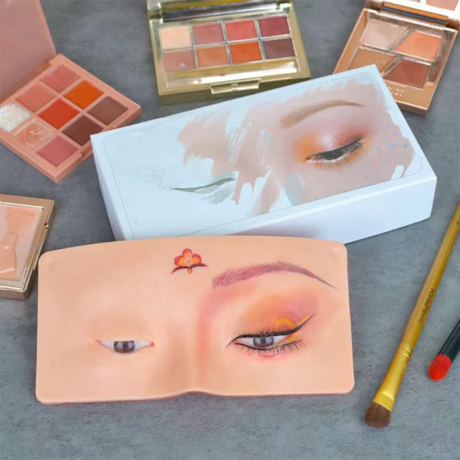 Professional Silicone Makeup Practice Board - Bionic Skin Eyelash & Eyeshadow Training Mannequin for Beginners | Perfect for Lash Extension Practice, Eyeshadow Blending & Makeup Artist Training at Home or Salon
