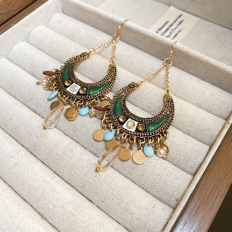 Sparkling Rhinestone Dangle Earrings for Women - Elegant Resin Alloy Drop Earrings for Parties, Weddings & Date Nights