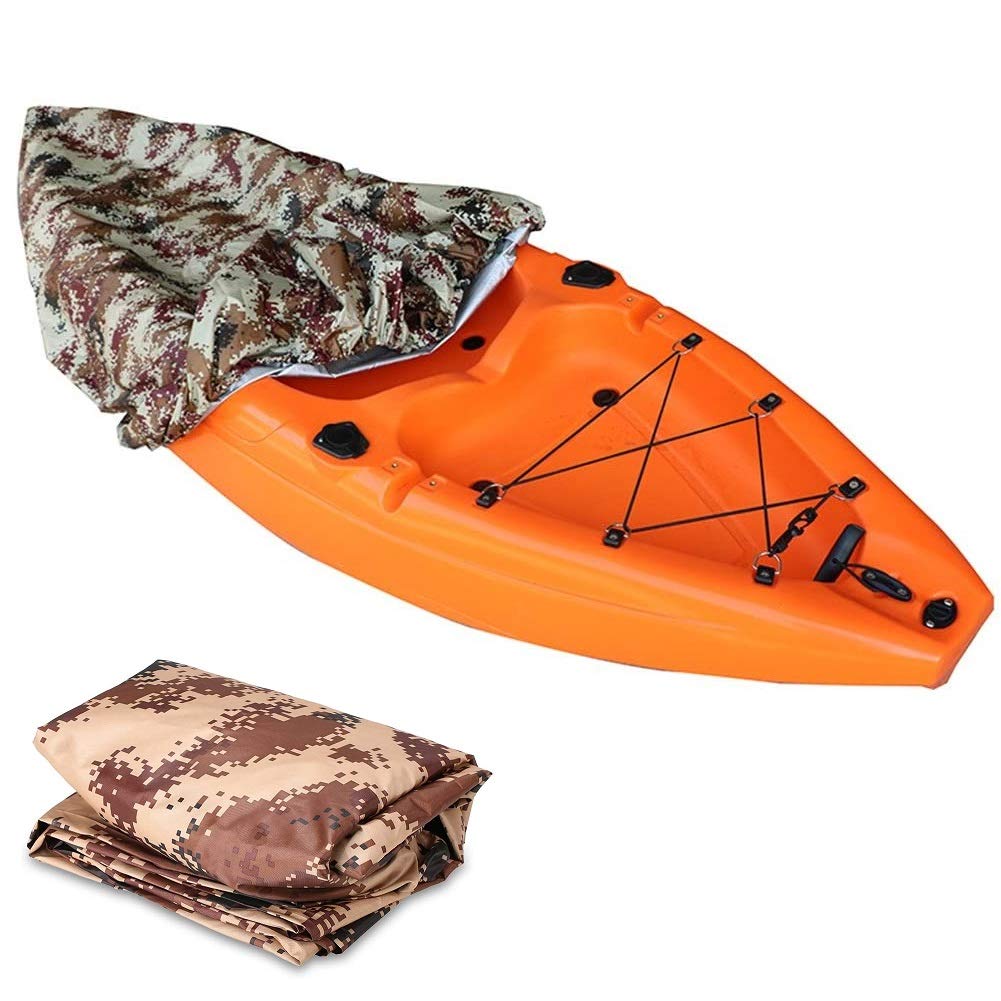 Universal Camouflage Kayak Canoe Boat Cover - Waterproof UV Resistant Dust Protection for Fishing Boats, Kayaks & Canoes (8 Sizes, Multiple Colors) - Perfect for Outdoor Storage, Travel & Marine Protection