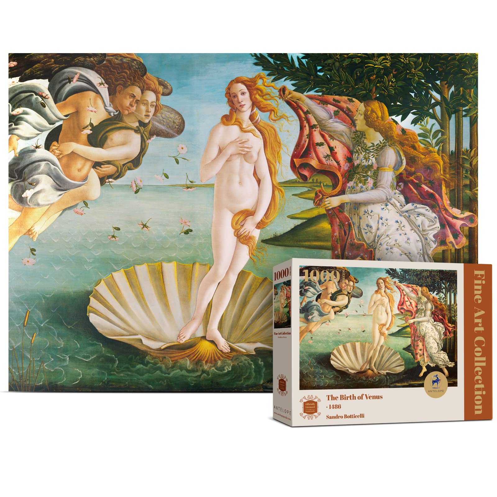 1000 Piece Puzzle for Adults - The Birth of Venus by Sandro Botticelli | Officially Licensed High-Resolution Jigsaw Puzzle with Matte Finish & Smooth Edges | Dust-Free Art Puzzle for Home Decor, Relaxation & Family Game Night