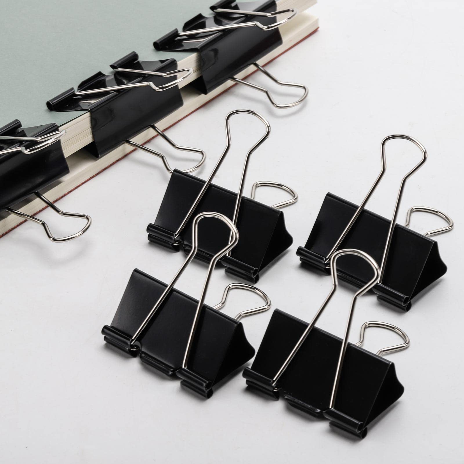60Pcs Large Binder Clips 2 Inch - Heavy Duty Black Paper Clamps for Office Documents, School Projects, Organizing Files & Wall Art Displays
