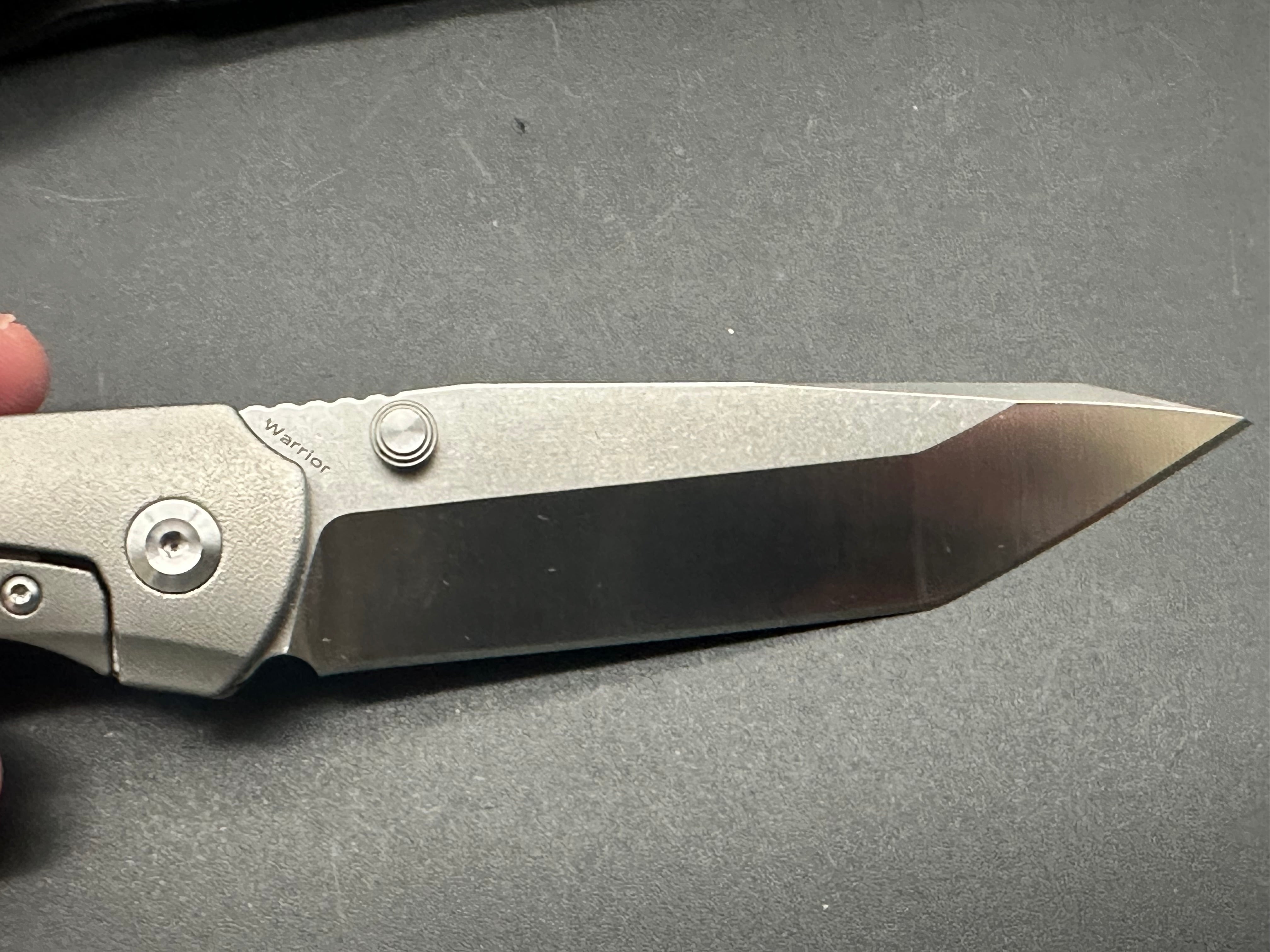 KANSEPT WARRIOR Folding Pocket Knife - Gray Titanium Handle, Plain Tanto S35VN Blade (Model K1005T2) | EDC, Outdoor Survival, Camping & Everyday Carry Tool