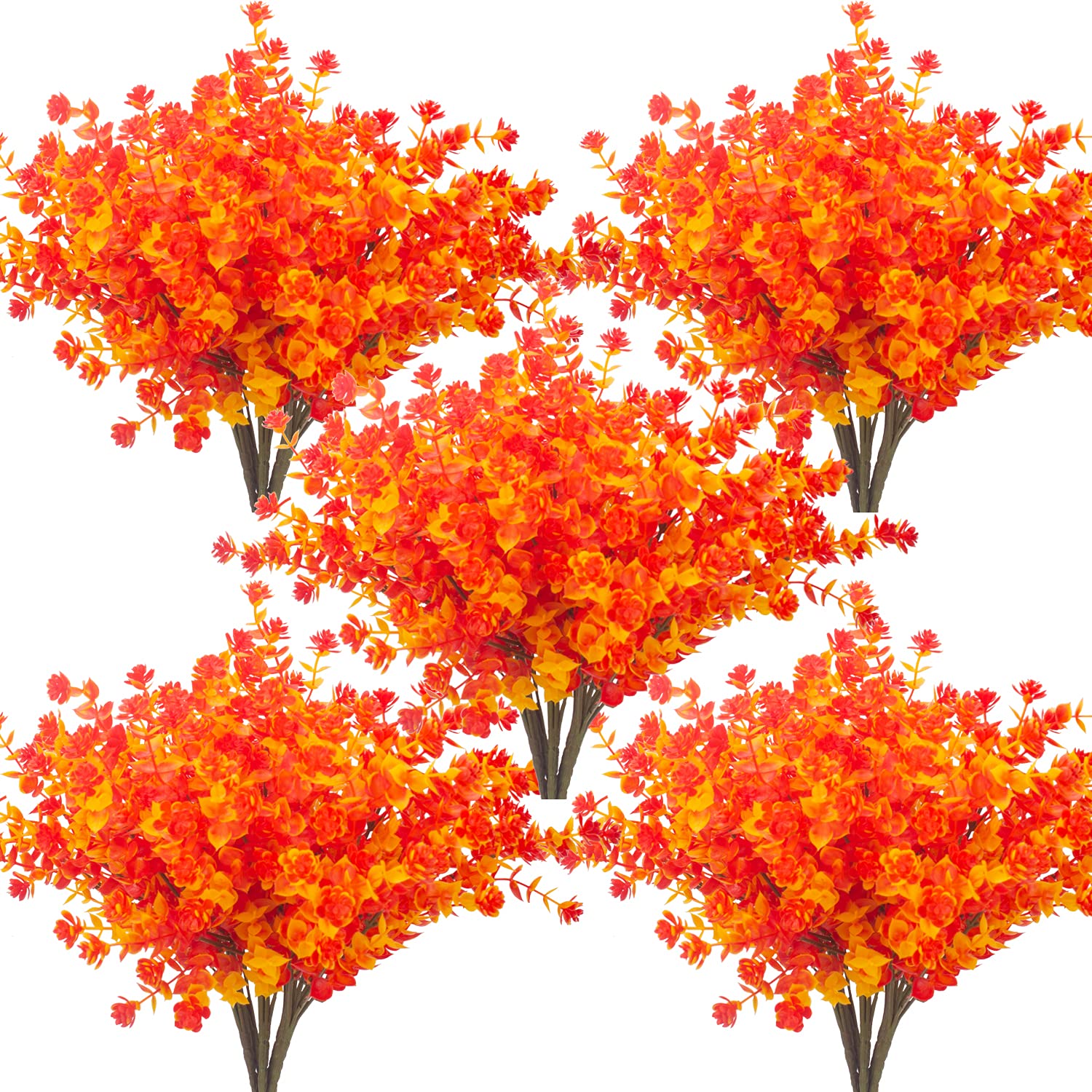 UV Resistant Artificial Fall Flowers - Fake Outdoor Autumn Plants for Home, Kitchen, Christmas, Thanksgiving Decor (Gold Yellow) - Perfect for Seasonal Centerpieces, Porch Decorations, and Holiday Tablescapes
