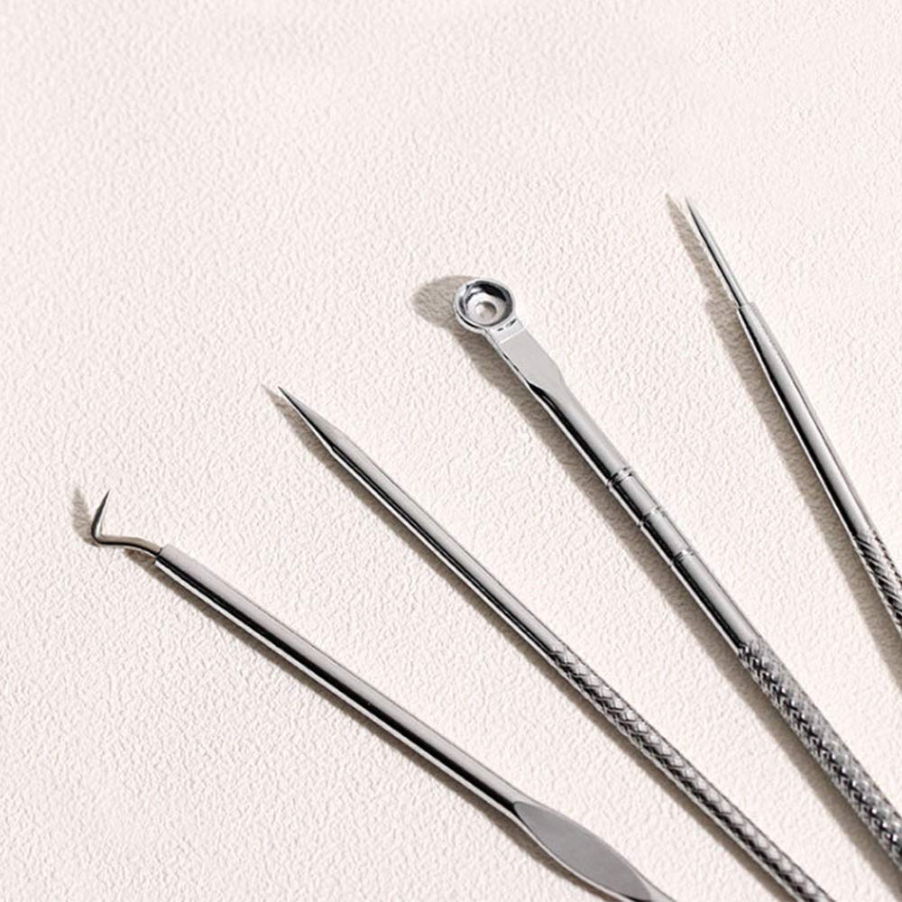4-in-1 Acne Blackhead Remover Kit - Professional Comedone Extractor & Pimple Popper Tool Set for Face, Nose & Skin Care - Perfect for Home Spa & Acne Treatment