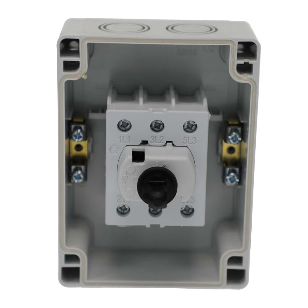 KEM325UL 3-Pole 25A Enclosed Motor Disconnect Switch with Yellow/Red Handle - Heavy Duty Electrical Safety Switch for Industrial Equipment, HVAC Systems & Machinery Control