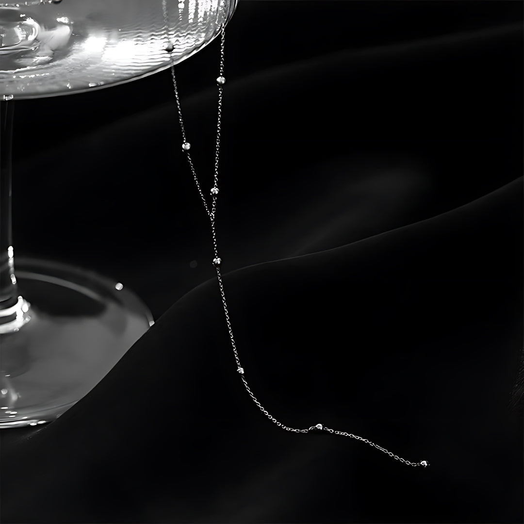 Dainty Satellite Lariat Chain Y Necklace | HN2475 | Elegant Layering Necklace for Women, Perfect for Everyday Wear, Date Nights & Special Occasions