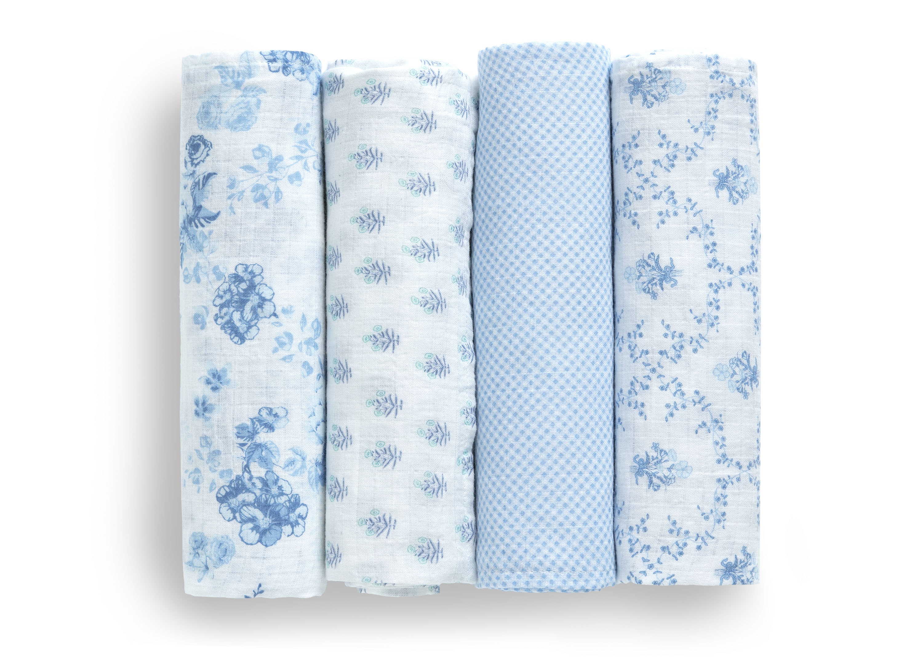 Soft 100% Cotton Muslin Baby Swaddle Blankets - 4 Pack Set for Newborns, Infants & Toddlers - Perfect for Swaddling, Nursing, Stroller & Car Seat Cover