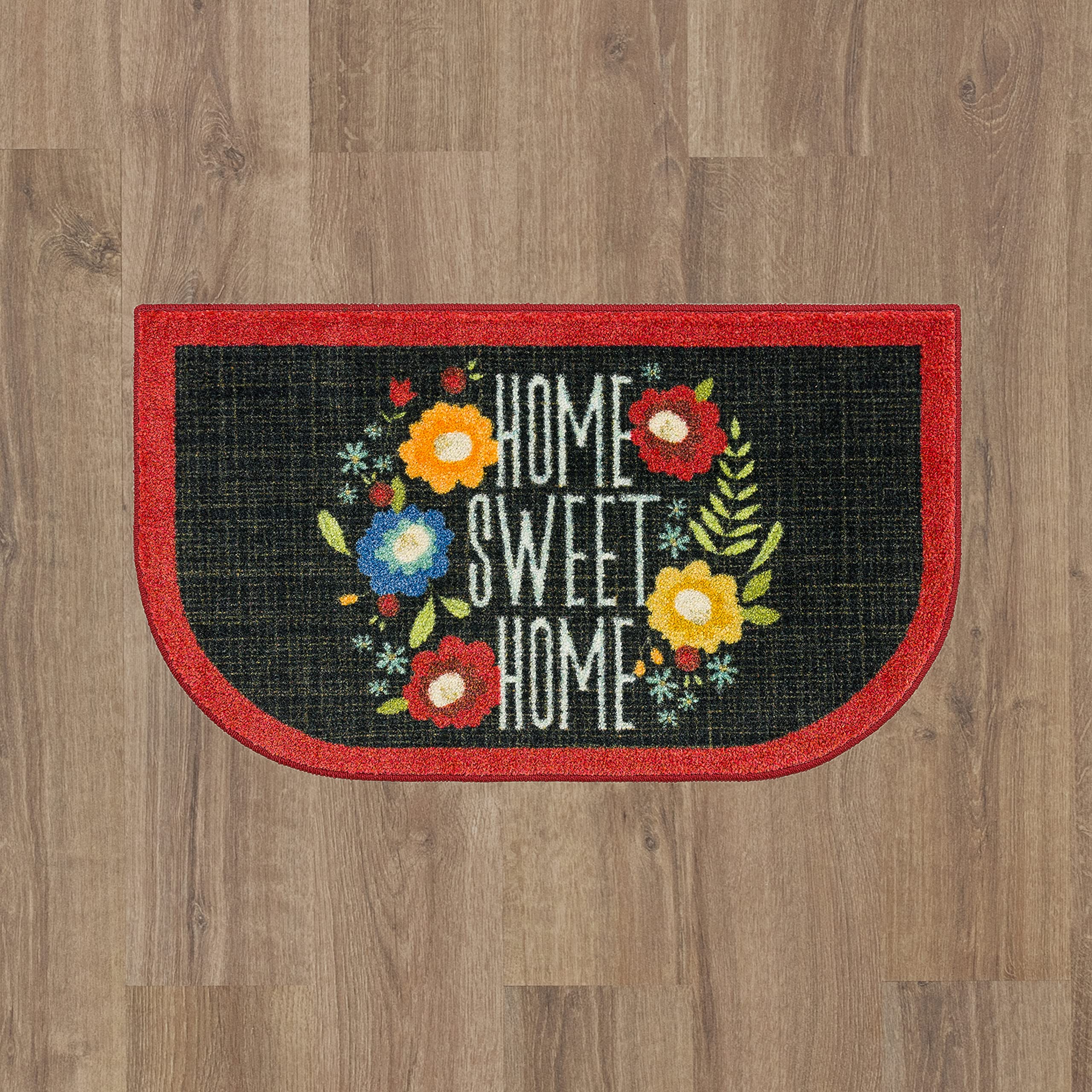 Mohawk Home Kitchen Mat - Home Sweet Flowers Black, 1'6