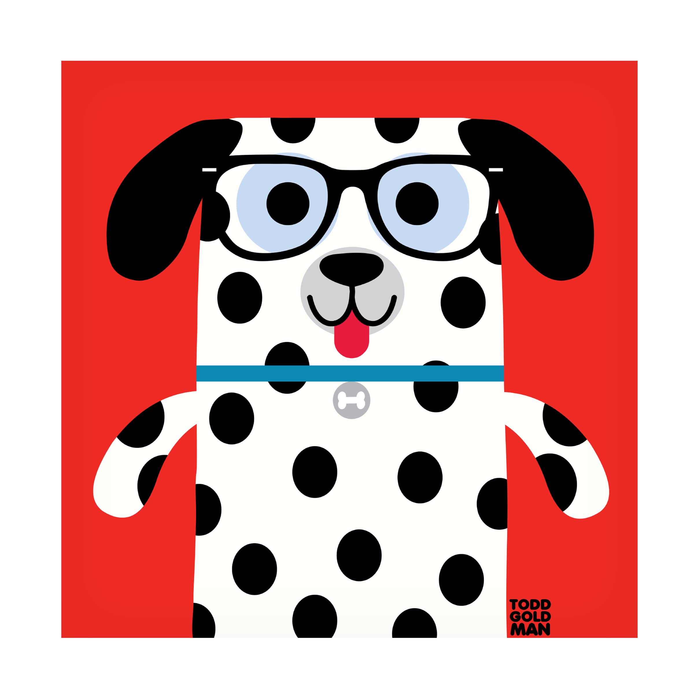 Trademark Fine Art 'Bow Wow Dalmatian' Canvas Art by Todd Art - Perfect for Living Room, Bedroom, and Office Decor