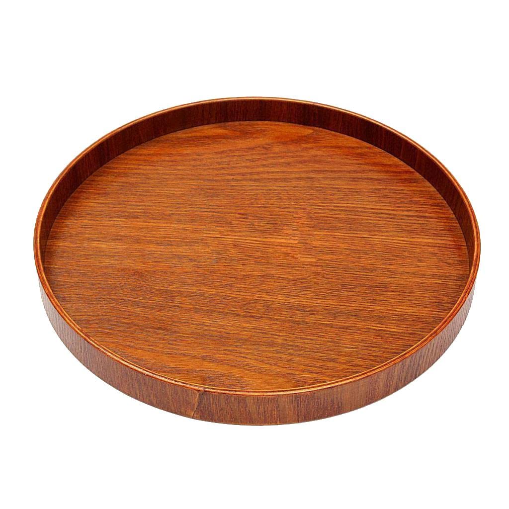 Gazechimp Wooden Serving Platter - Round Wooden Tray for Cheese, Sausage, Fruit, Pastry & Snacks - Rustic Charcuterie Board for Entertaining, Parties & Home Decor
