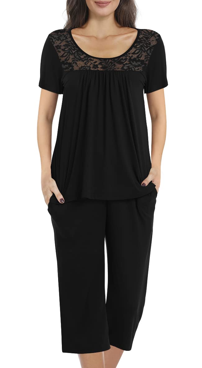POPYOUNG 2 Piece Women's Pajama Sets - Soft Sleepwear & Lounge Pajamas with Pockets for Women - Cozy Nightwear for Relaxing at Home, Sleeping & Lounging