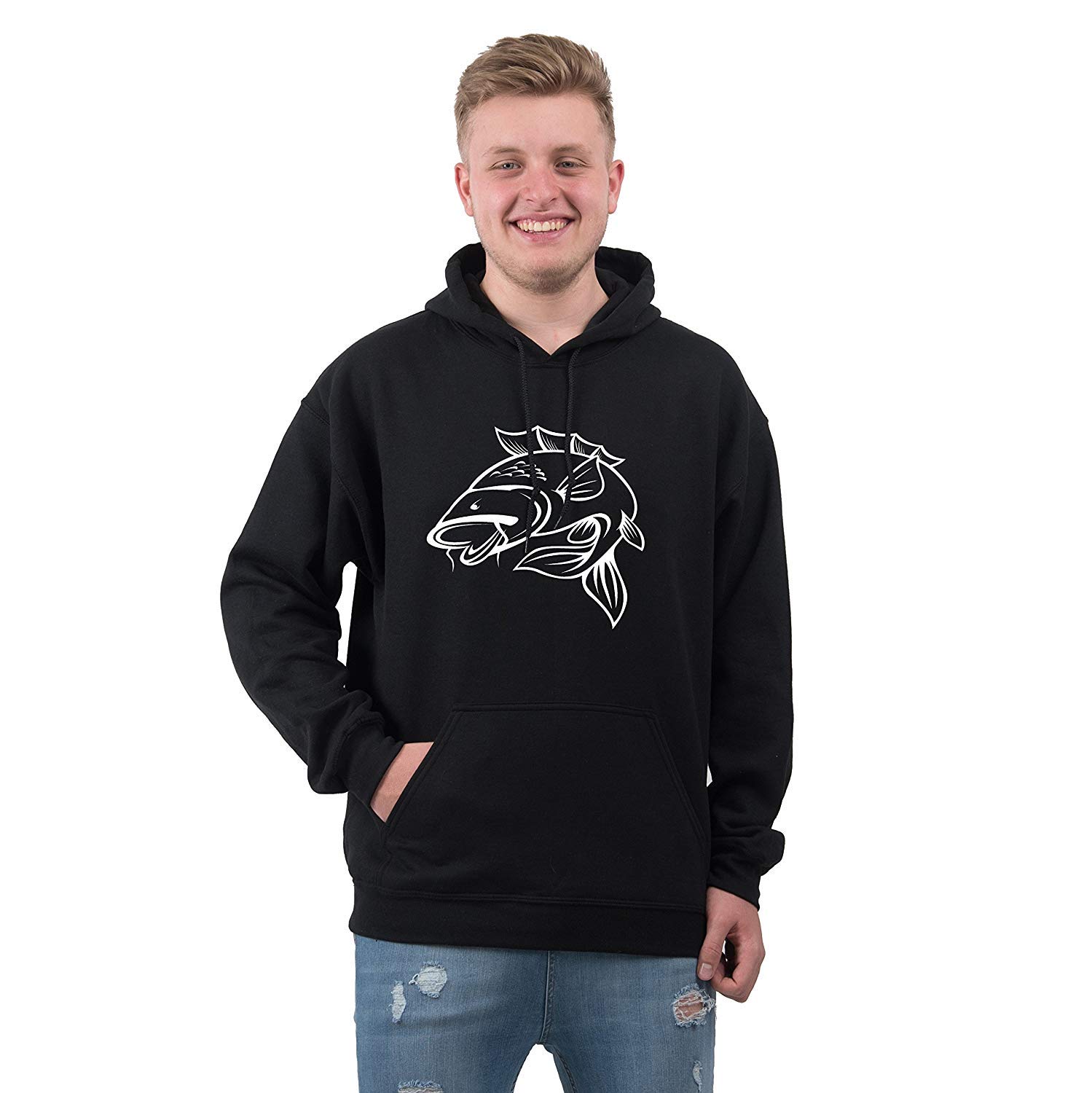 Bang Tidy Men's Carp Fishing Hoodie - Waterproof Windproof Outdoor Jacket for Fishing, Camping & Hiking - Comfortable Warm Fleece Lined Pullover