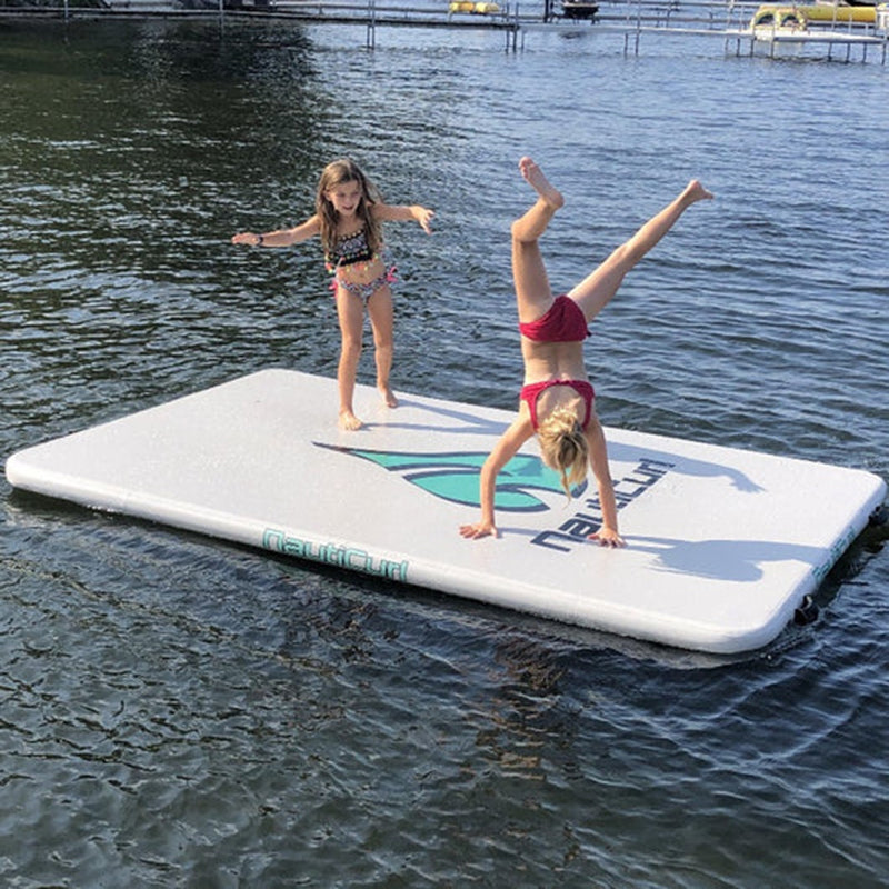 NautiCurl NautiPad Inflatable Swim Mat - Premium Floating Pool Pad for Adults & Kids - Perfect for Swimming, Relaxing & Sunbathing at Beach, Lake or Pool Party