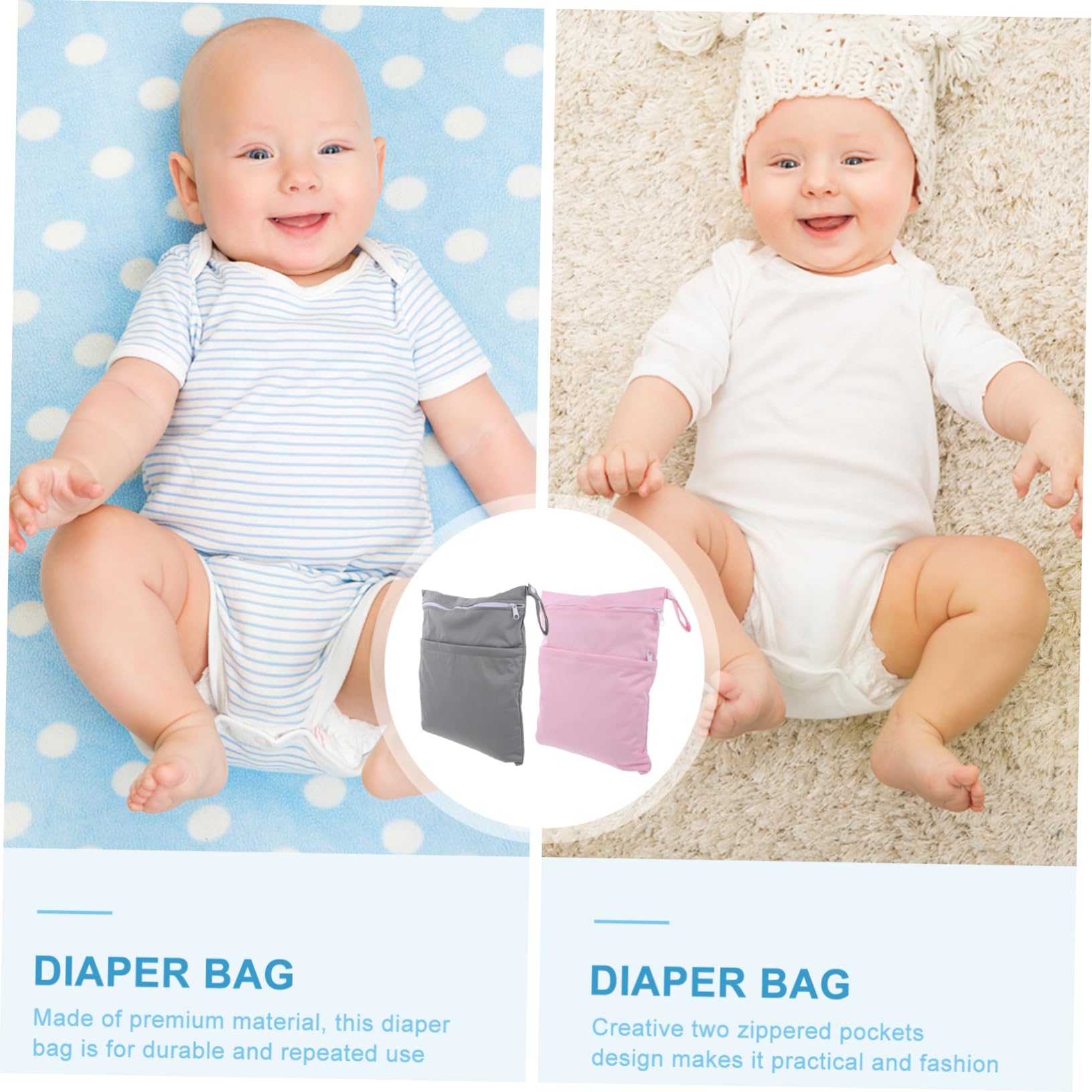 BESTonZON Reusable Diaper Storage Bag - Waterproof Wet Dry Organizer for Baby Essentials - Perfect for Travel, Daycare & On-the-Go Parents