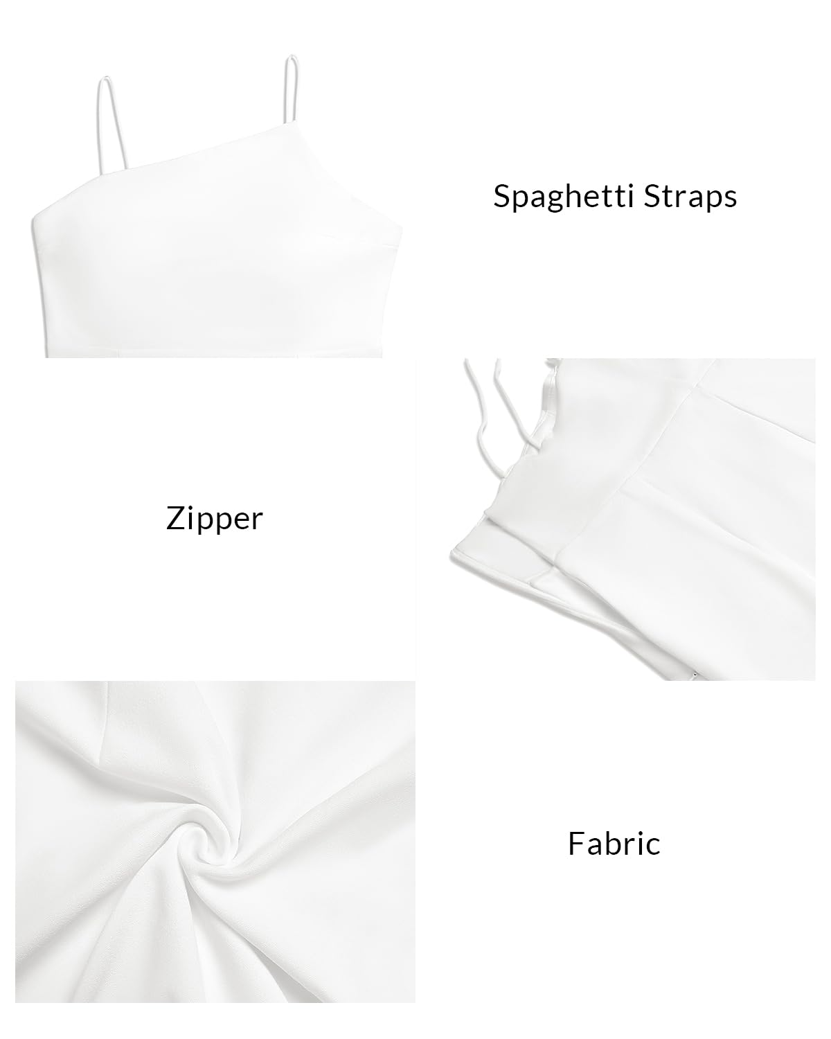 Holipick Women's Graduation Dress - Elegant Midi Formal Dress with Spaghetti Straps, Slit & Bodycon Fit for Wedding Guest, Cocktail Party, Prom & Special Occasions