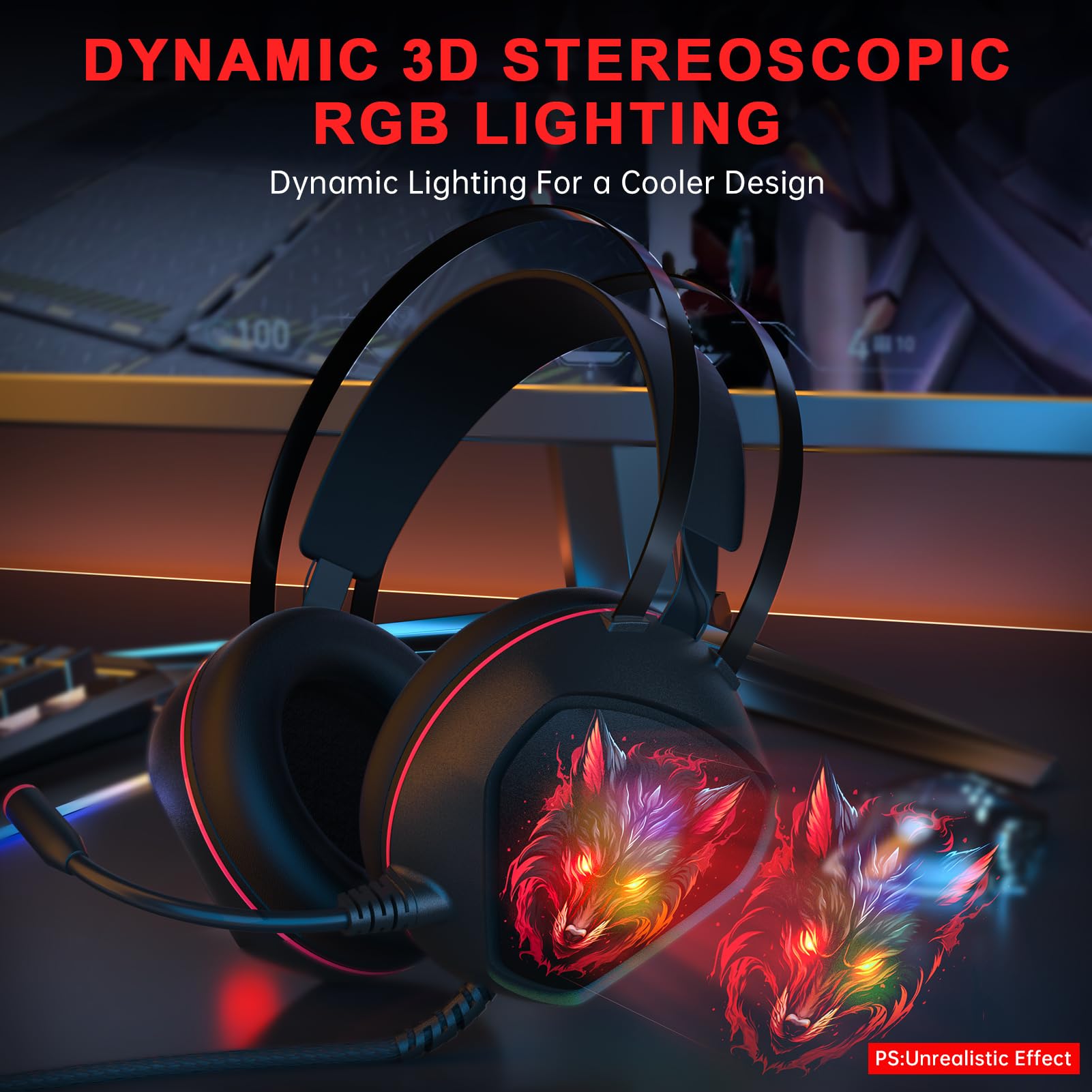 Best Wired Gaming Headset for Xbox Series X/S, Xbox One, PS5, PS4, PC & Switch - 7.1 Surround Sound, Noise Cancelling Mic & RGB Lighting - Compatible with Xbox Controller (Black/Red) - Perfect for Competitive Gaming & Streaming