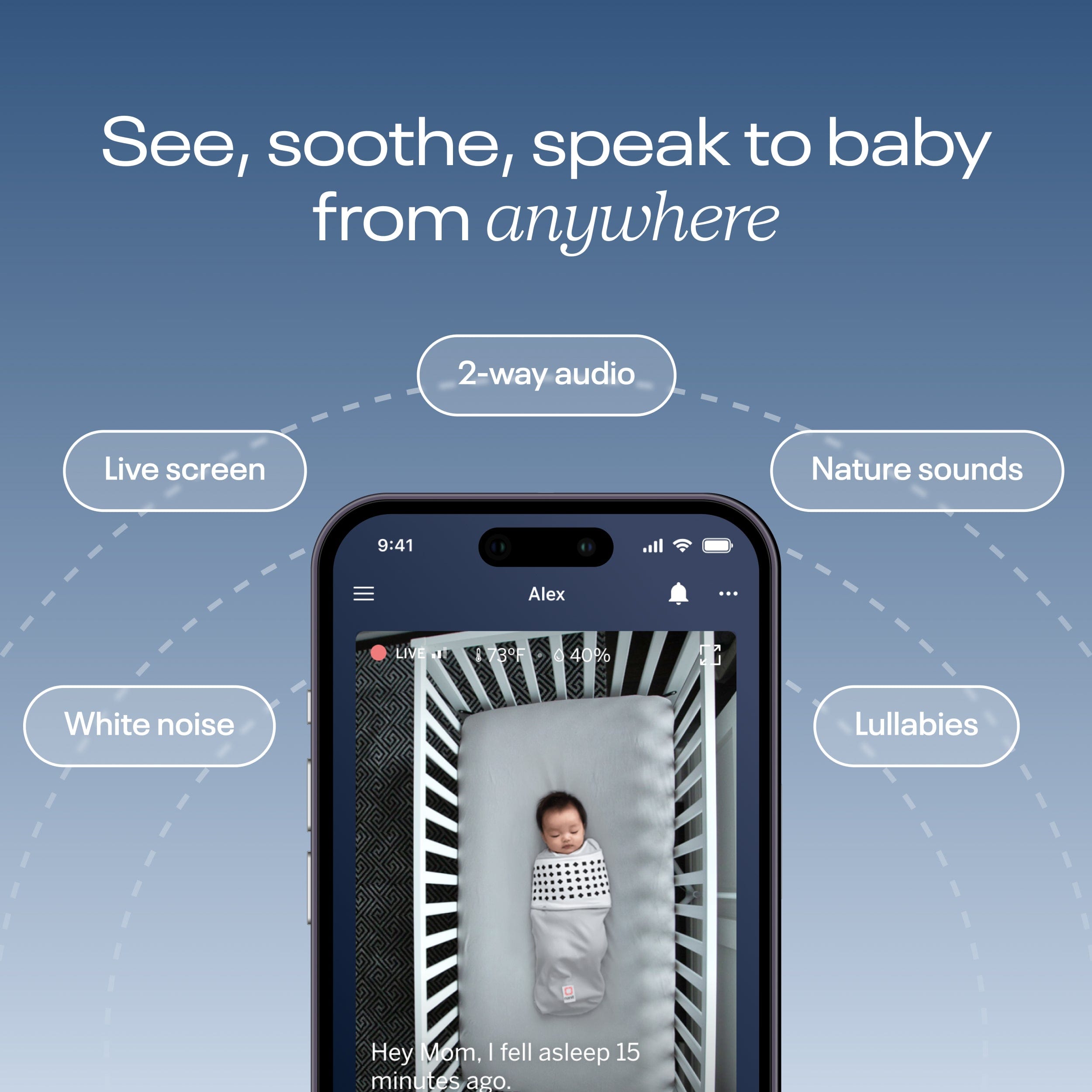 Nanit Pro Smart Baby Monitor with Wall Mount - HD Video, Night Vision & Sleep Tracking for Newborns & Toddlers - Perfect for Nursery, Bedroom & Travel