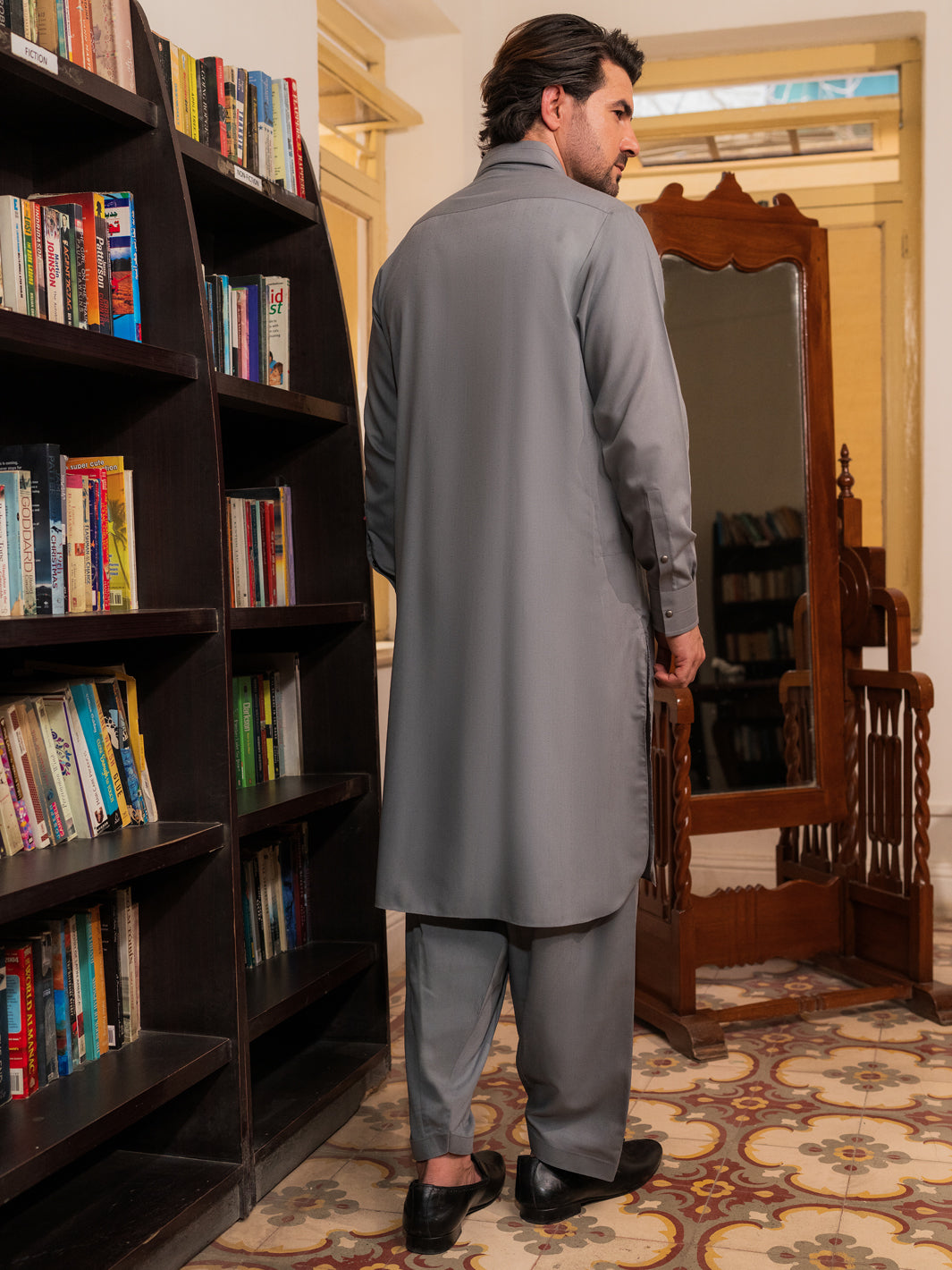 Premium Blended Grey Shalwar Kameez for Men & Women - Traditional Pakistani Suit with Almirah - Perfect for Weddings, Festivals & Cultural Events